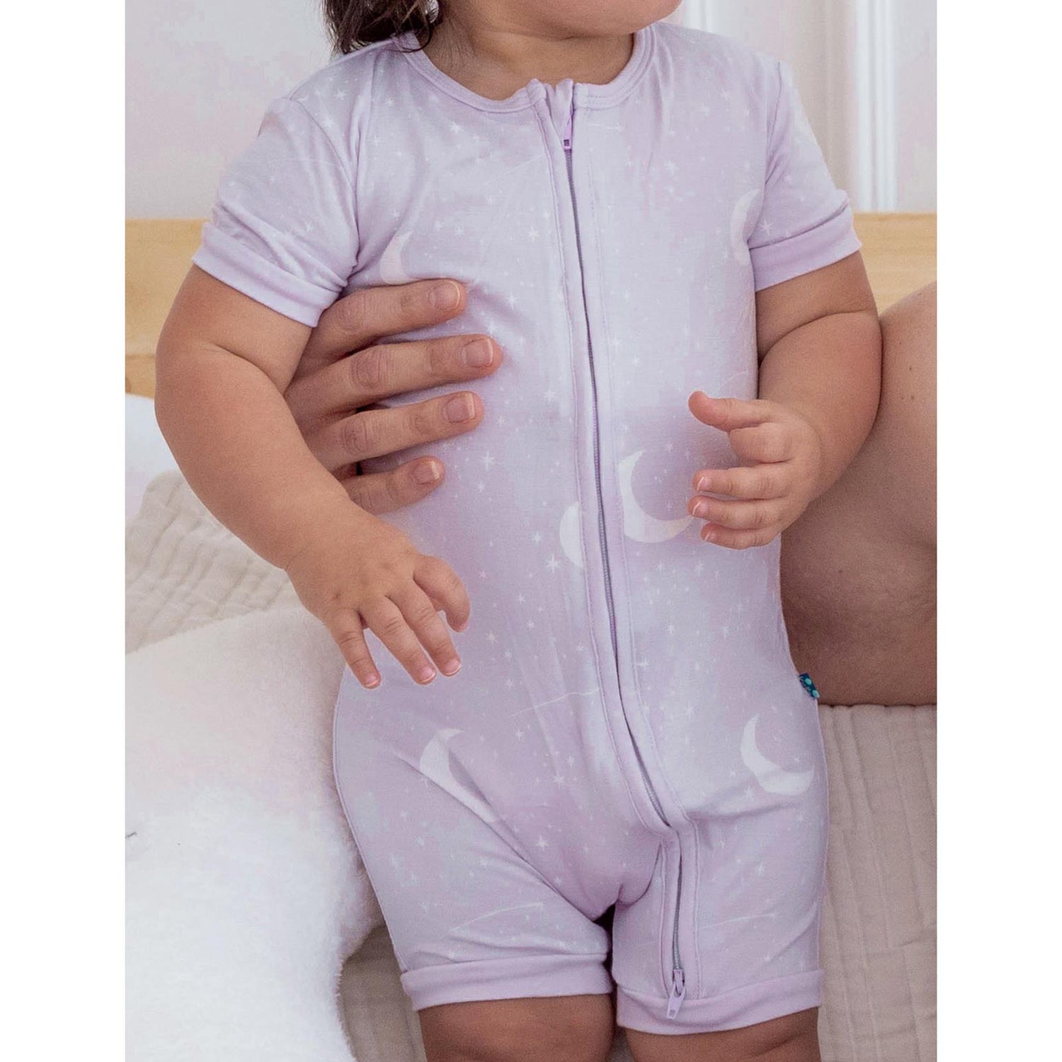 Print Shorty Sleeper with Zipper in Thistle Starry Sky & Moon (360058)