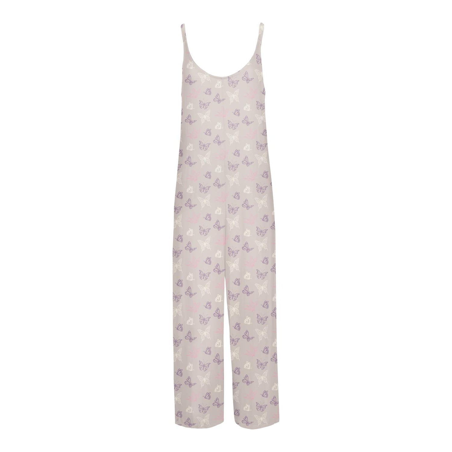 Women's Print Lounge Romper in Latte Butterflies (360063)