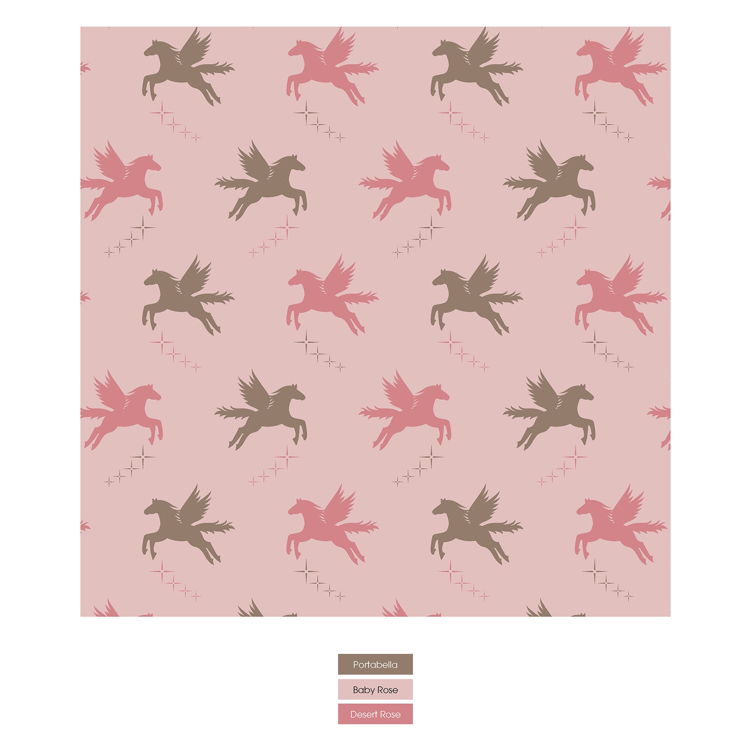 Print Swaddling Blanket in Baby Rose Pegasus (340101)