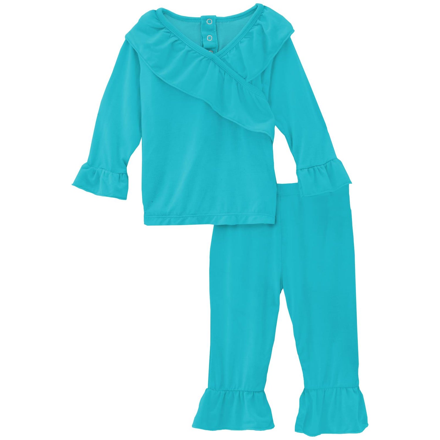 Long Sleeve Kimono Ruffle Outfit Set in Confetti (248266)