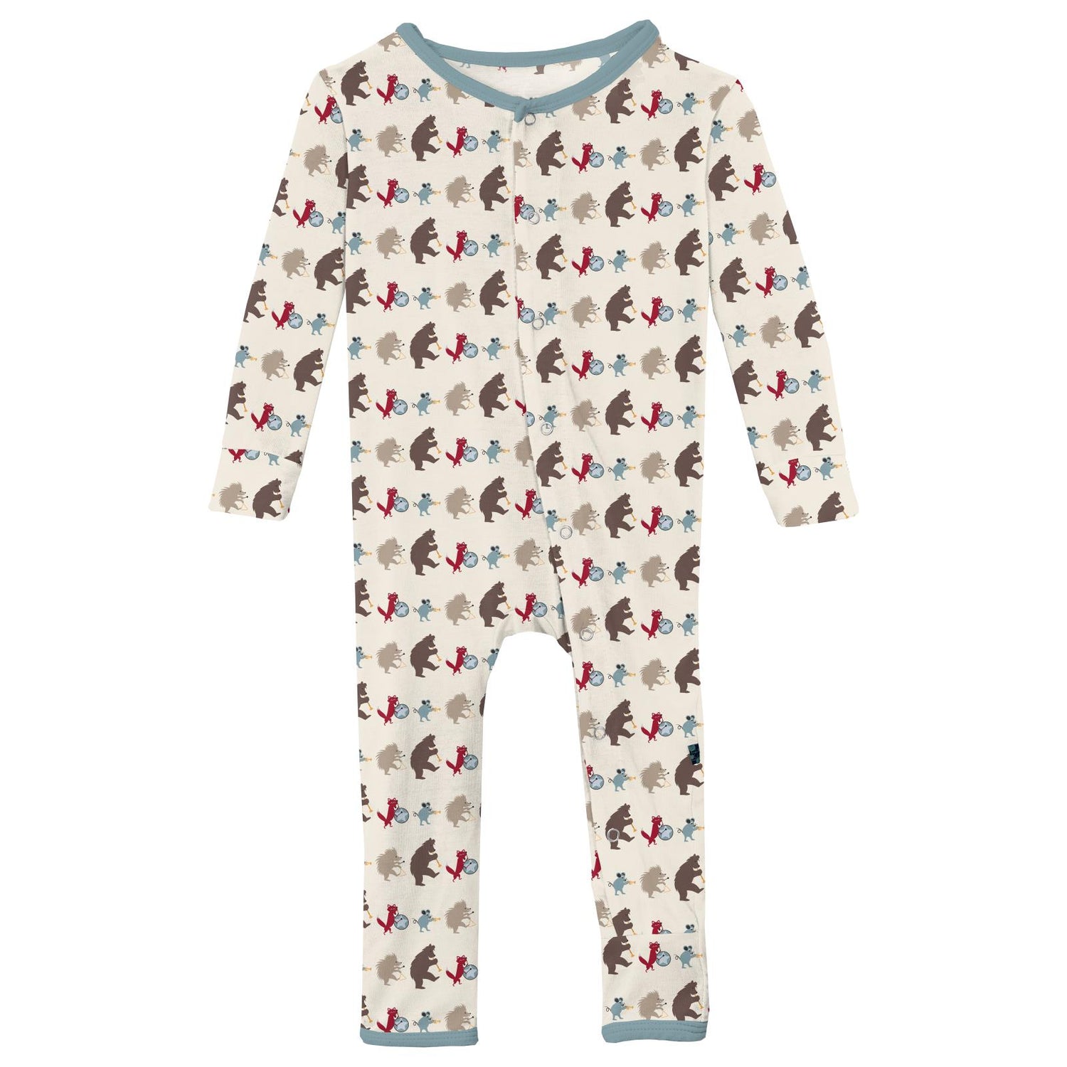 Print Coverall with Snaps in Natural Marching Band