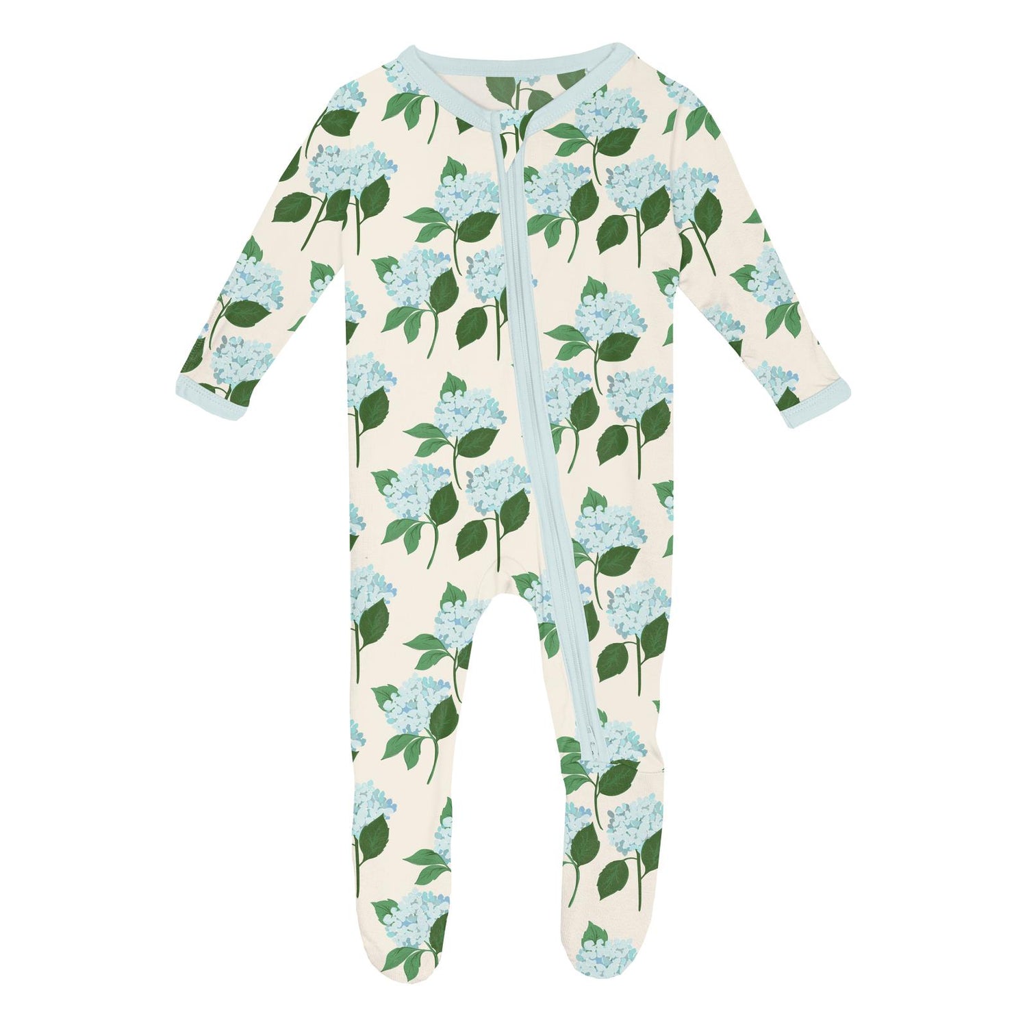 Print Footie with 2 Way Zipper in Hydrangea Bouquet (359606)