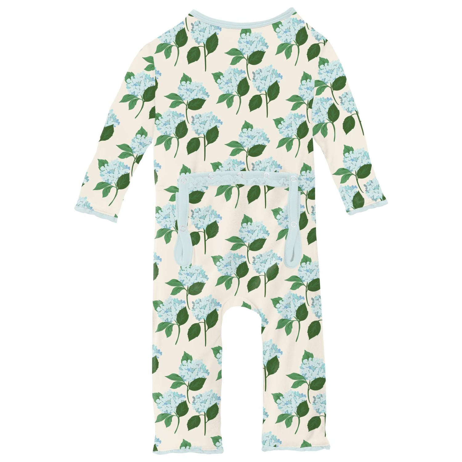Print Muffin Ruffle Coverall with 2 Way Zipper in Hydrangea Bouquet (359622)