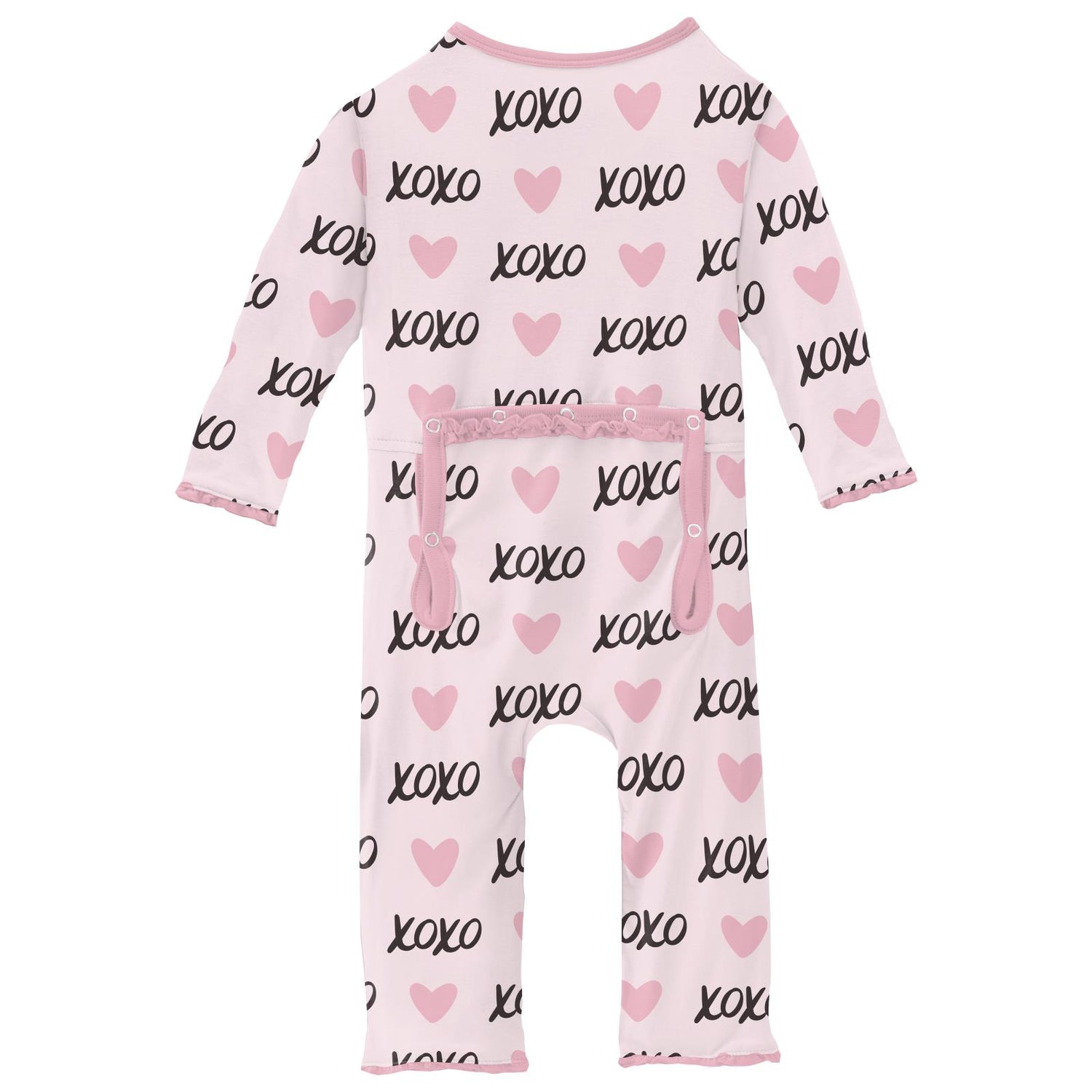 Print Muffin Ruffle Coverall with 2 Way Zipper in Shrinking Violet XOXO (359623)