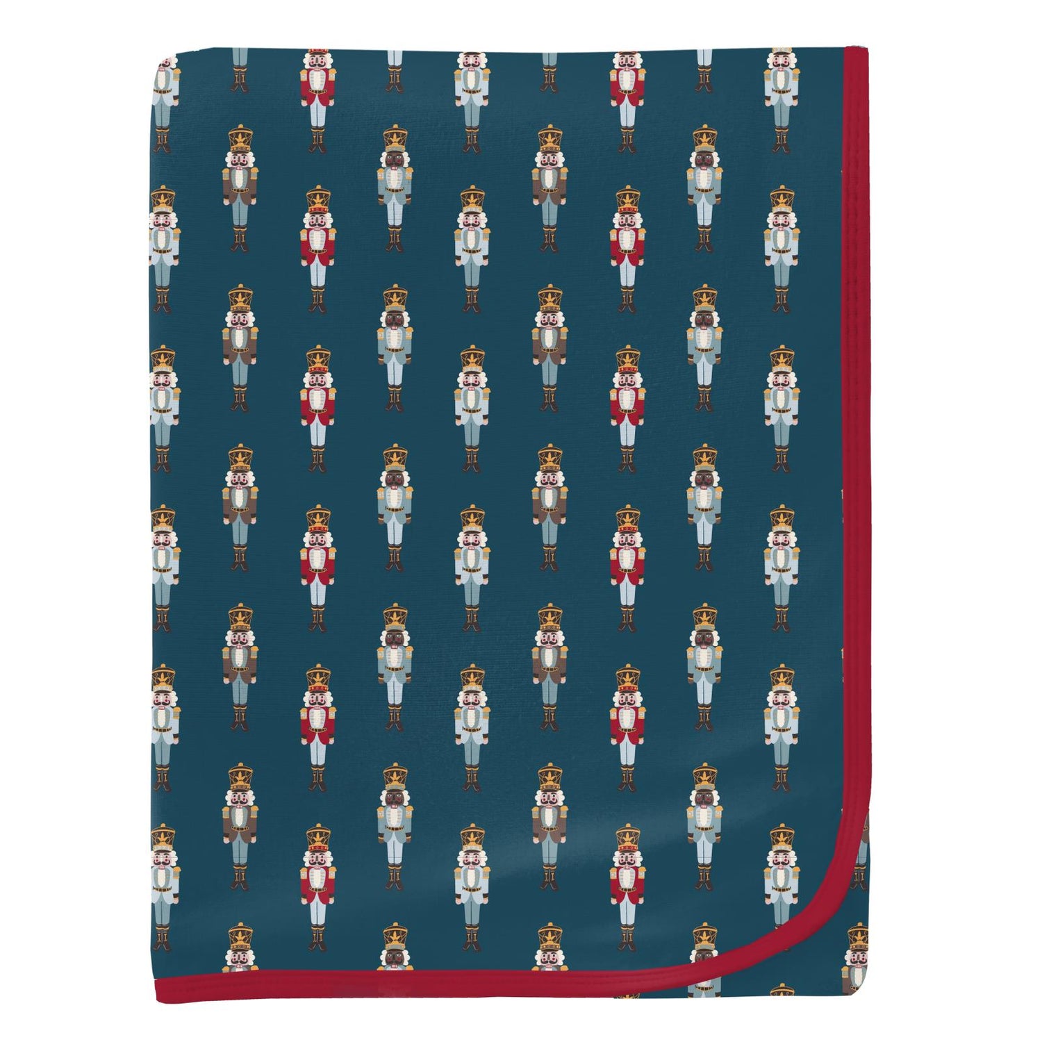 Print Swaddling Blanket in Peacock Nutcrackers