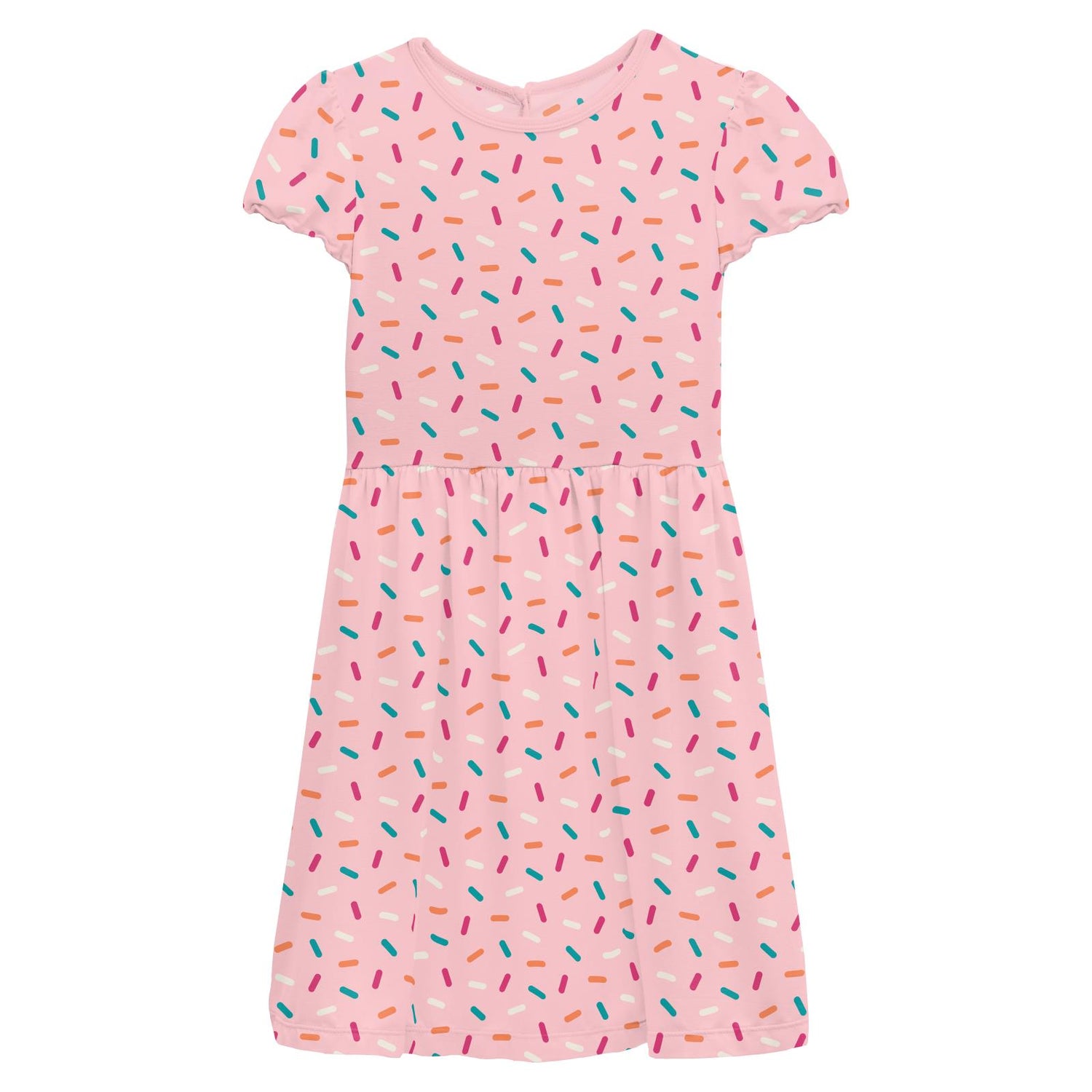 Print Flutter Sleeve Twirl Dress with Pockets in Lotus Sprinkles (332726)