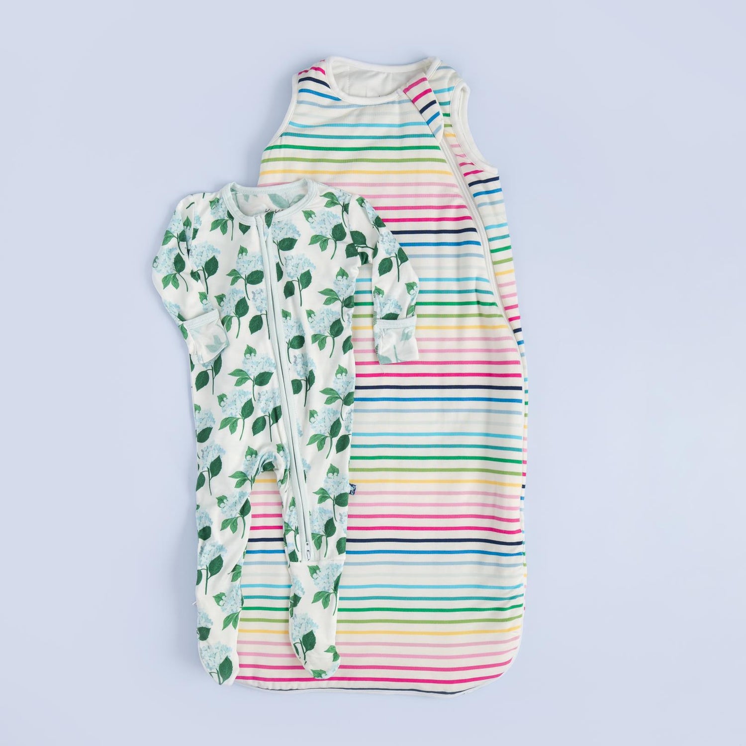 Print Footie with 2 Way Zipper in Hydrangea Bouquet (359422)