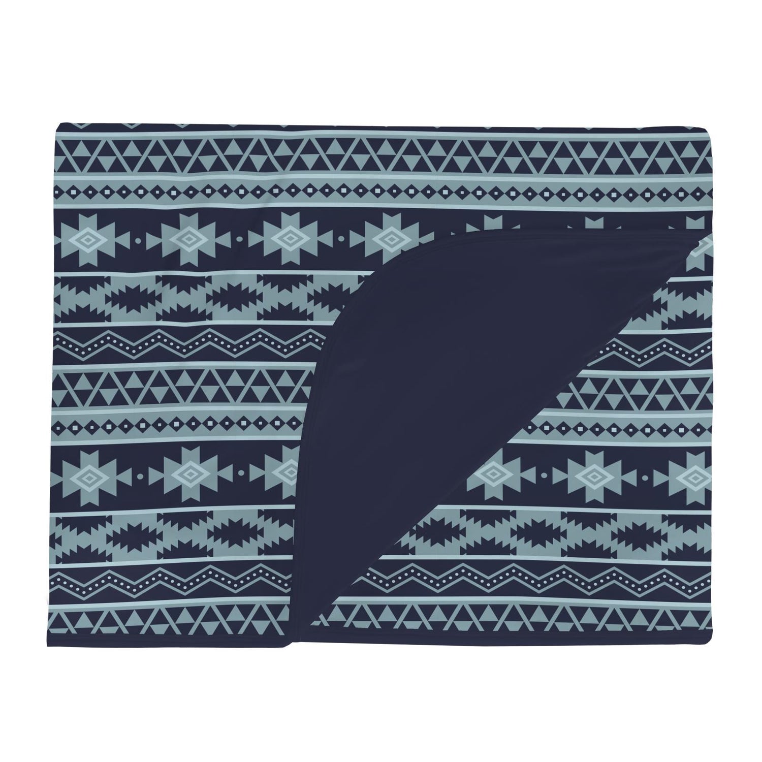 Print Double Layer Throw Blanket in Peacoat Mayan Print (332896)