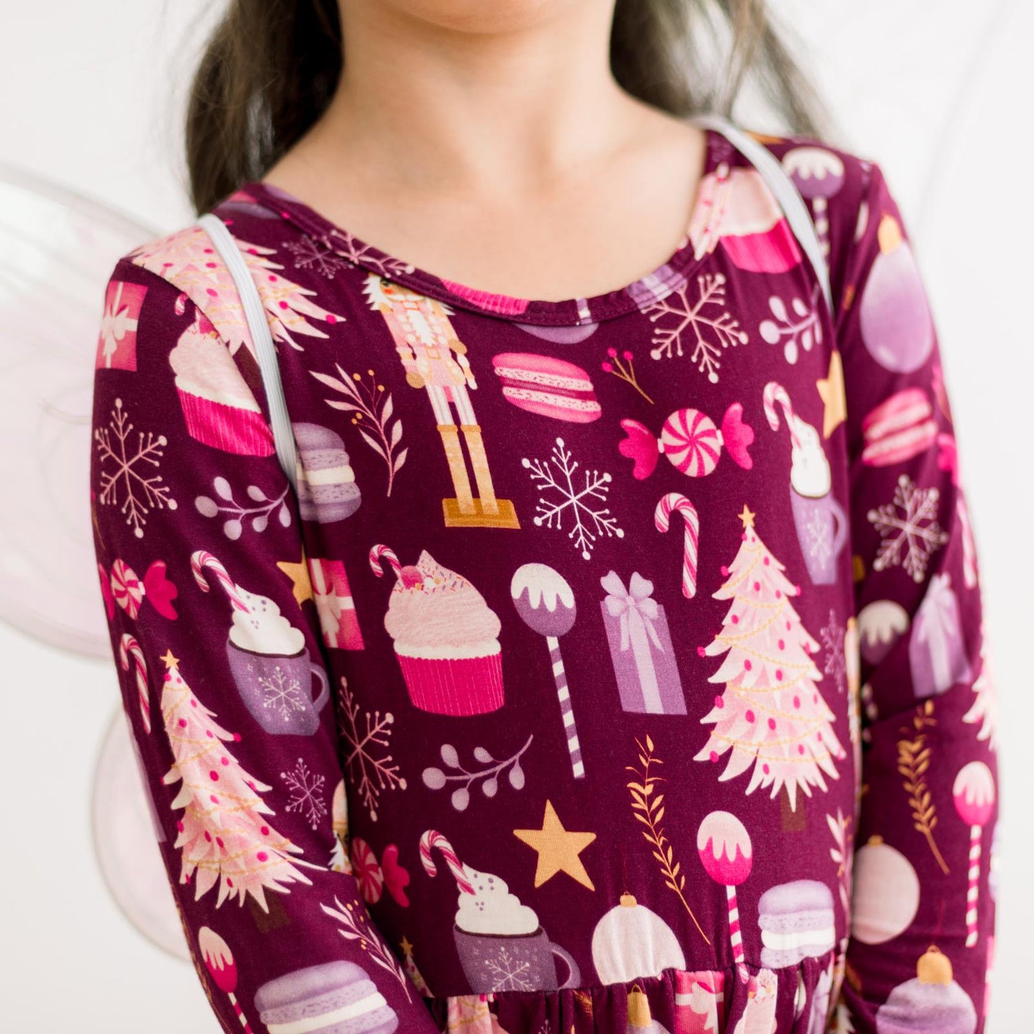 Print Long Sleeve Twirl Dress with Pockets in Melody Sugar Plum (371603)