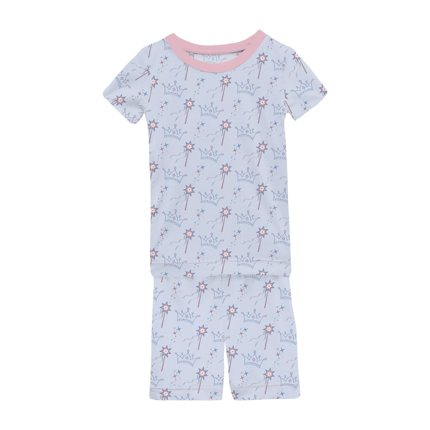 Print Short Sleeve Pajama Set with Shorts in Dew Magical Princess (357725)
