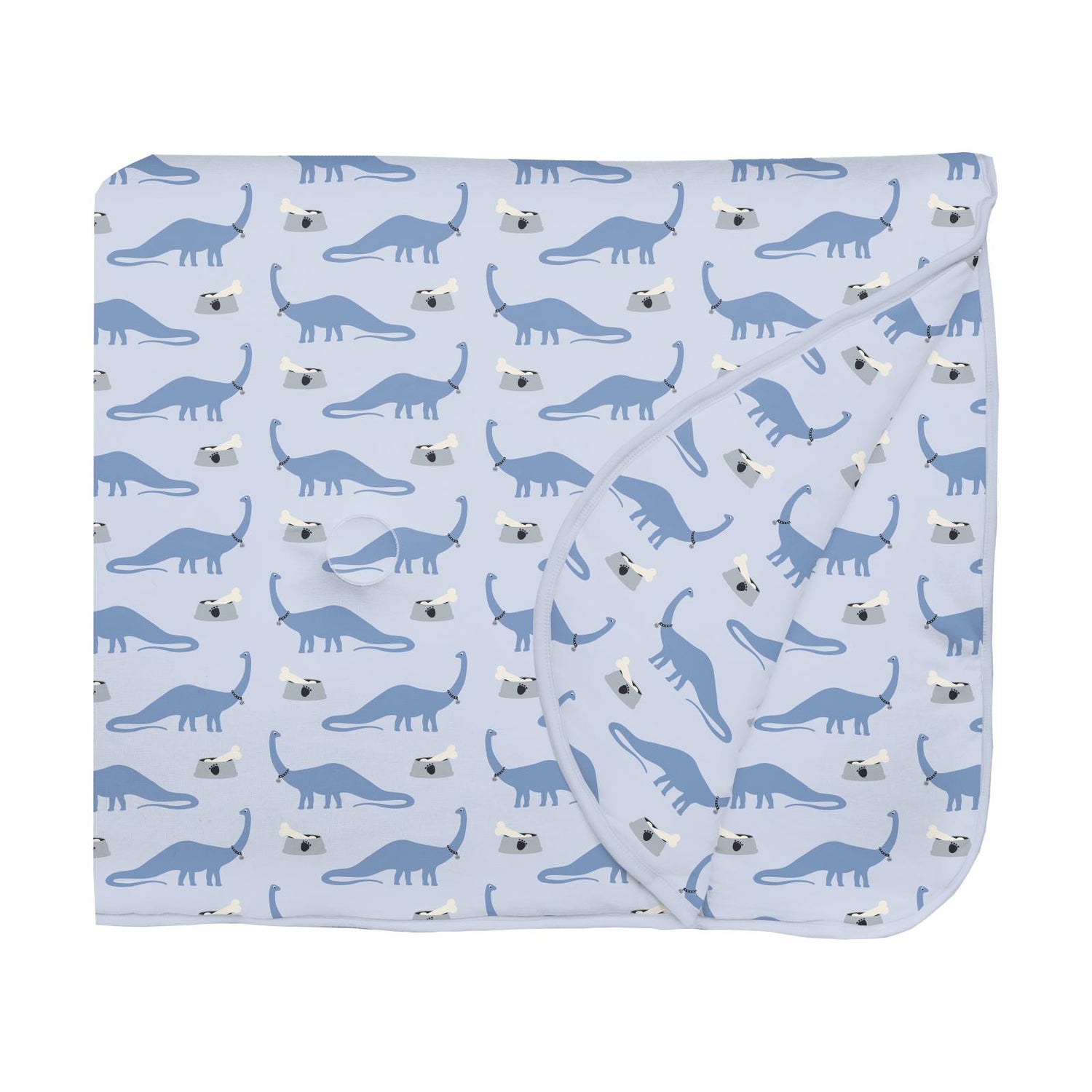 Print Fluffle Throw Blanket with Embroidery in Dew Pet Dino (357754)