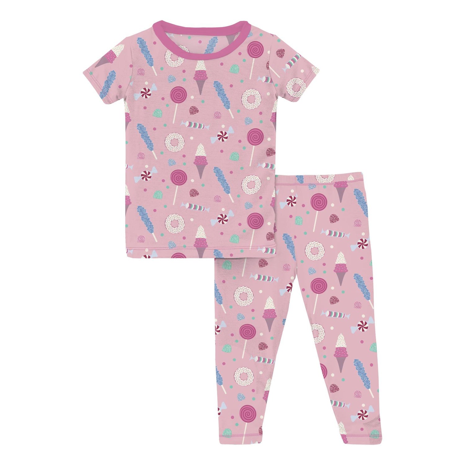 Print Short Sleeve Pajama Set in Cake Pop Candy Dreams (357838)