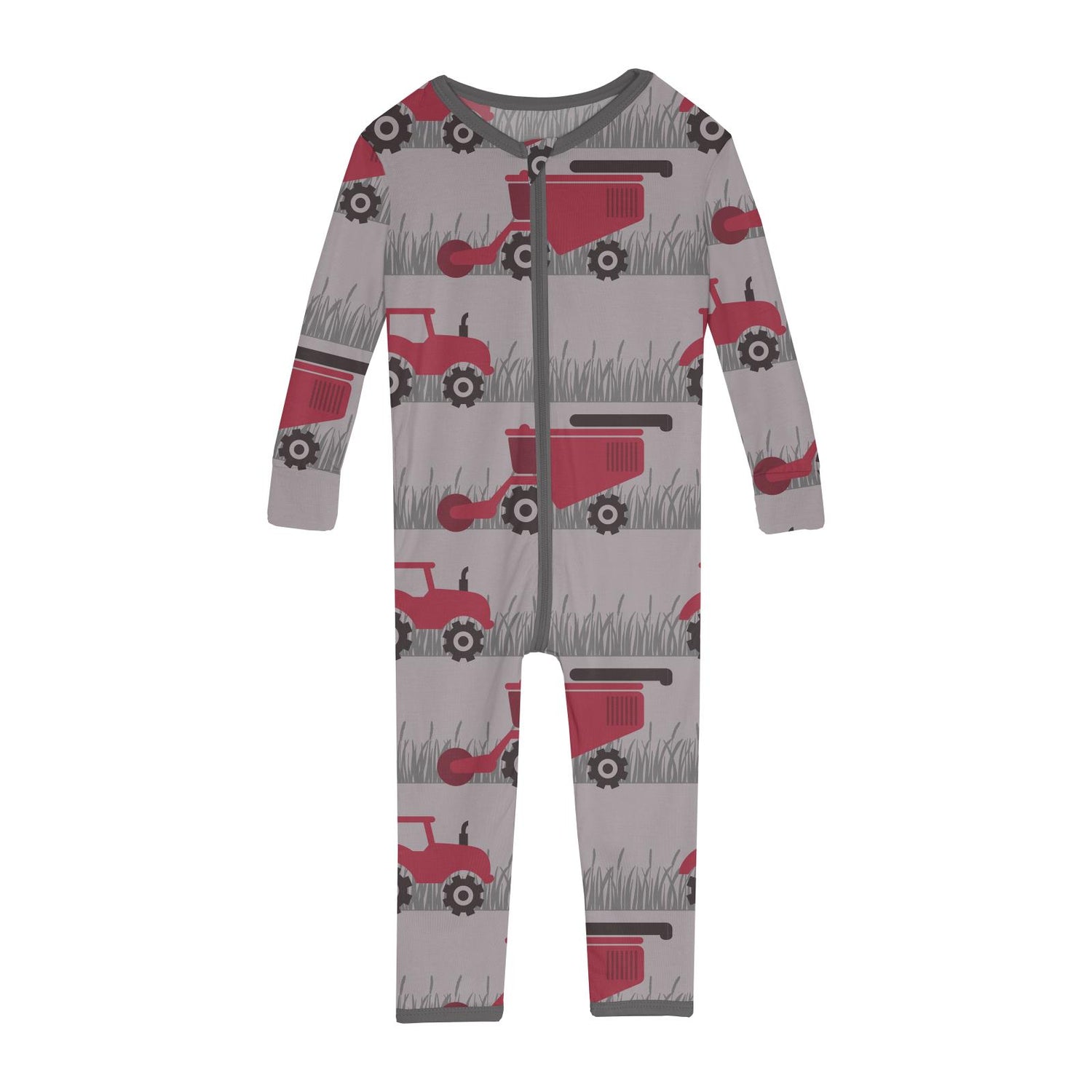 Print Convertible Sleeper with Zipper in Feather Tractors and Wheat (357867)