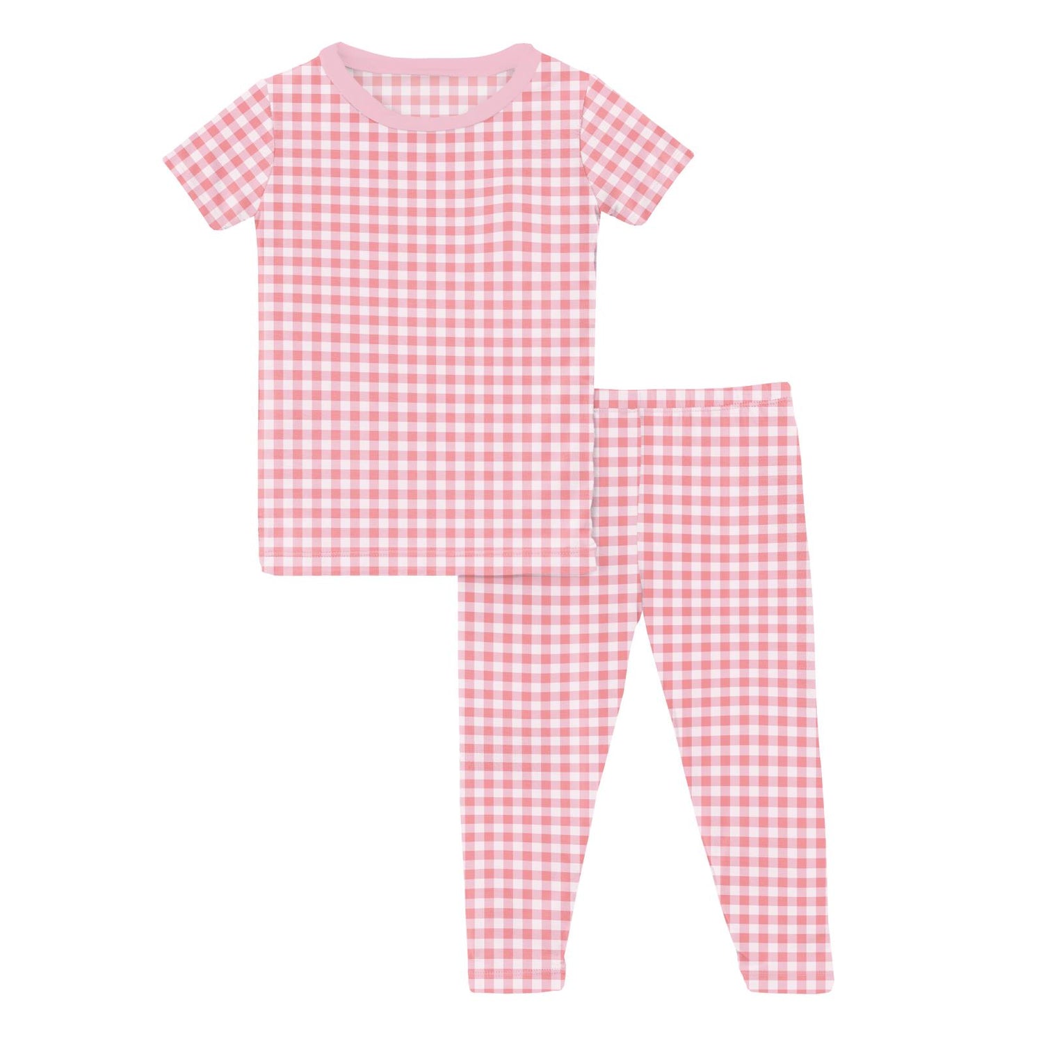 Print Short Sleeve Pajama Set in Cake Pop Gingham (314033)