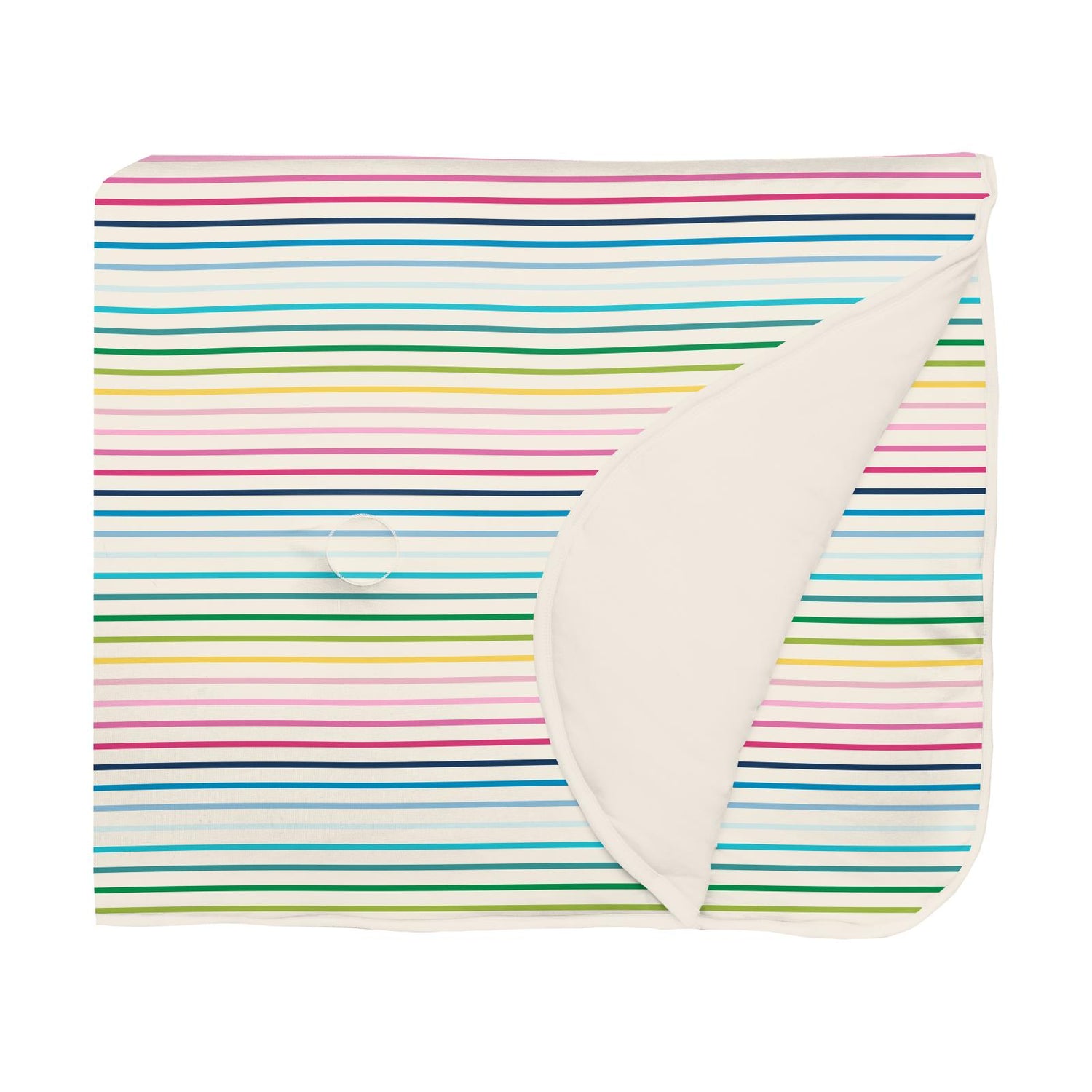 Print Fluffle Stroller Blanket with Embroidery in Happy Stripe (314122)
