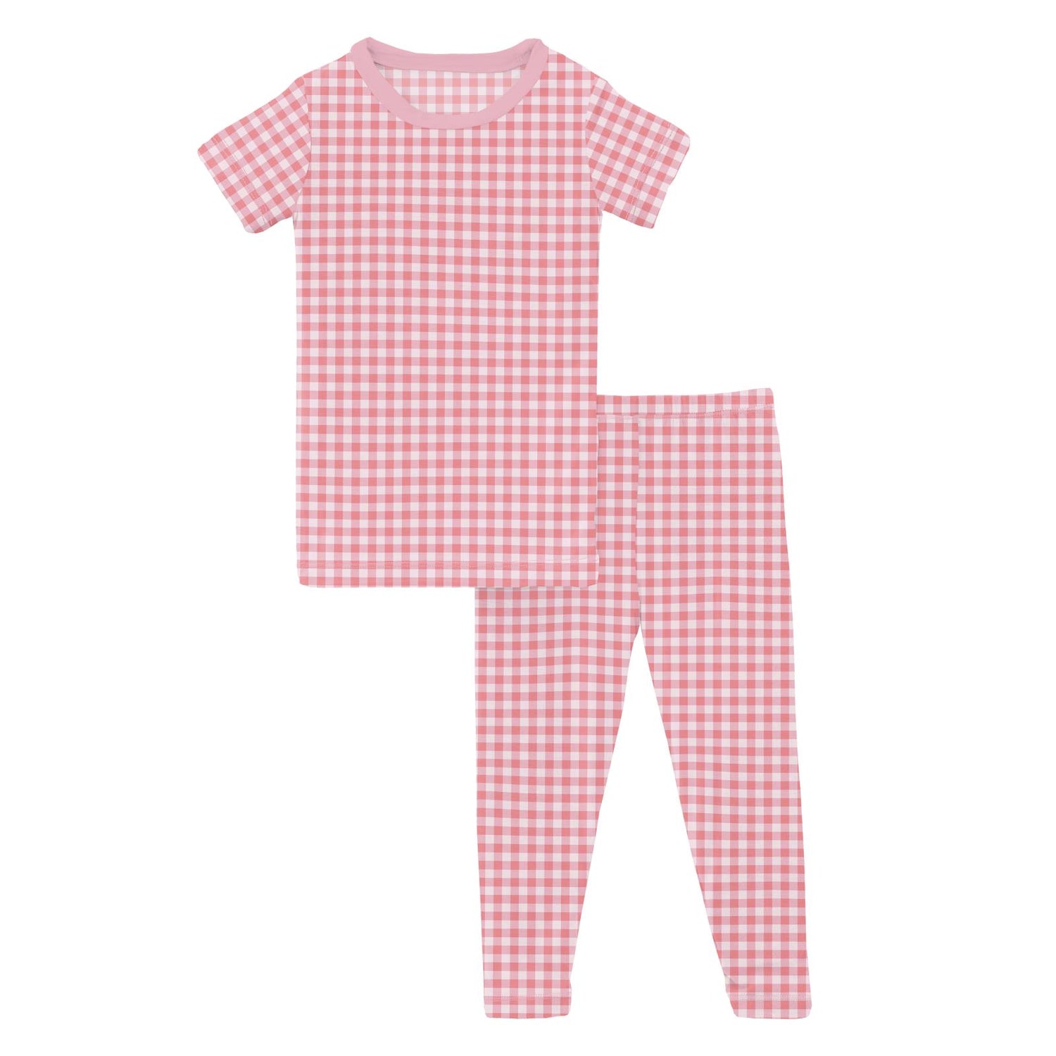 Print Short Sleeve Pajama Set in Cake Pop Gingham (314184)