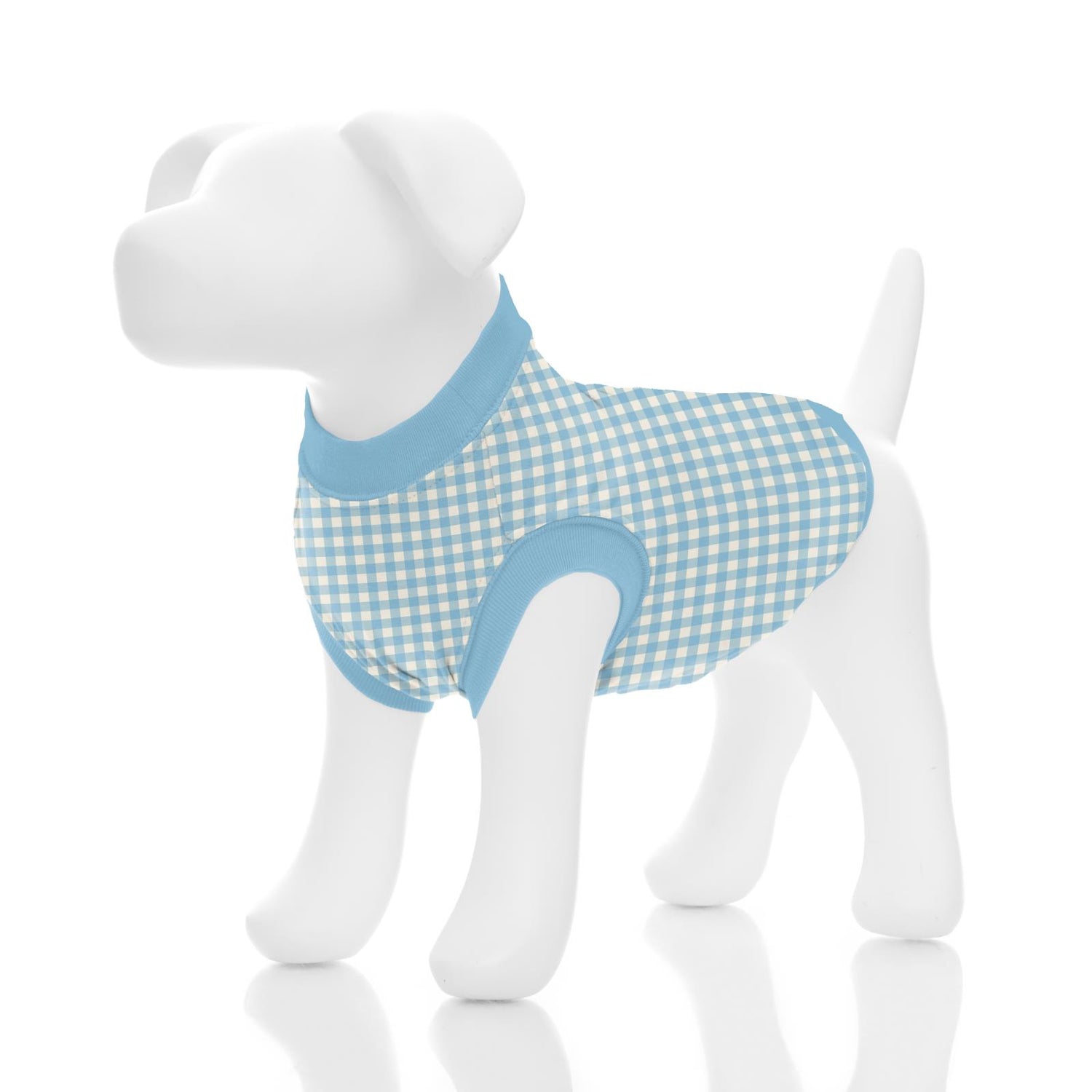 Print Sleeveless Dog Jammies in Seaside Blue Gingham (313886)