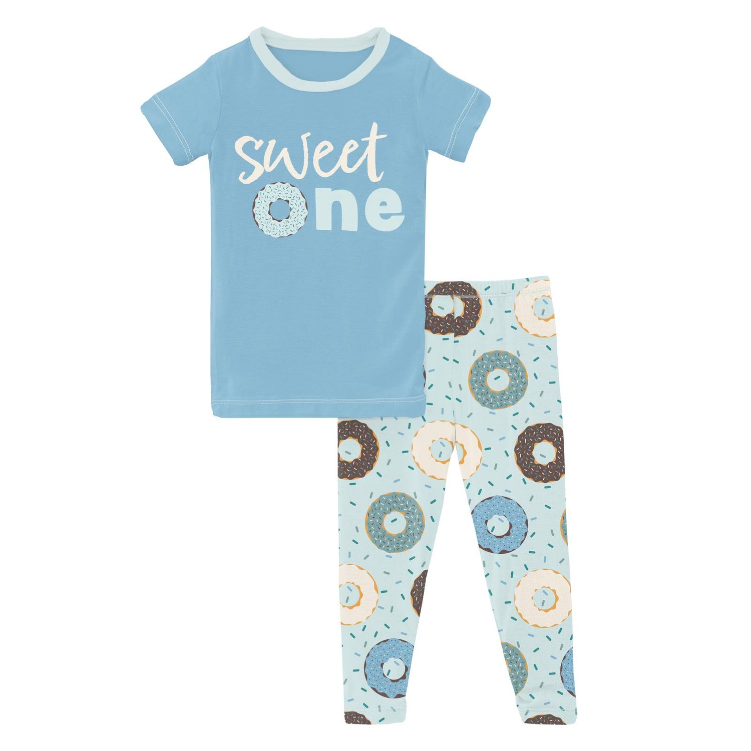 Short Sleeve Graphic Tee Pajama Set in Fresh Air Donuts and Sprinkles (314051)