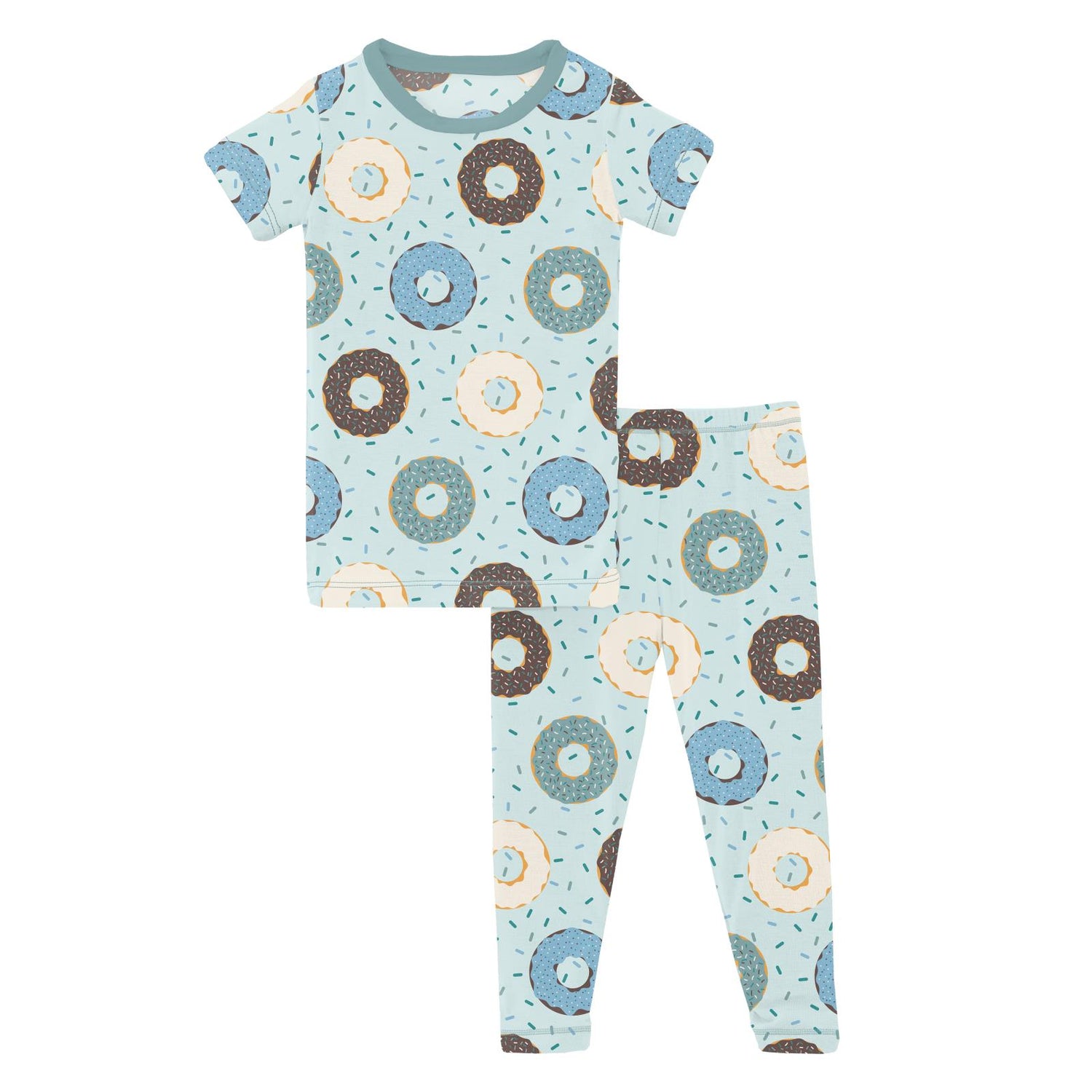 Print Short Sleeve Pajama Set in Fresh Air Donuts and Sprinkles (313779)