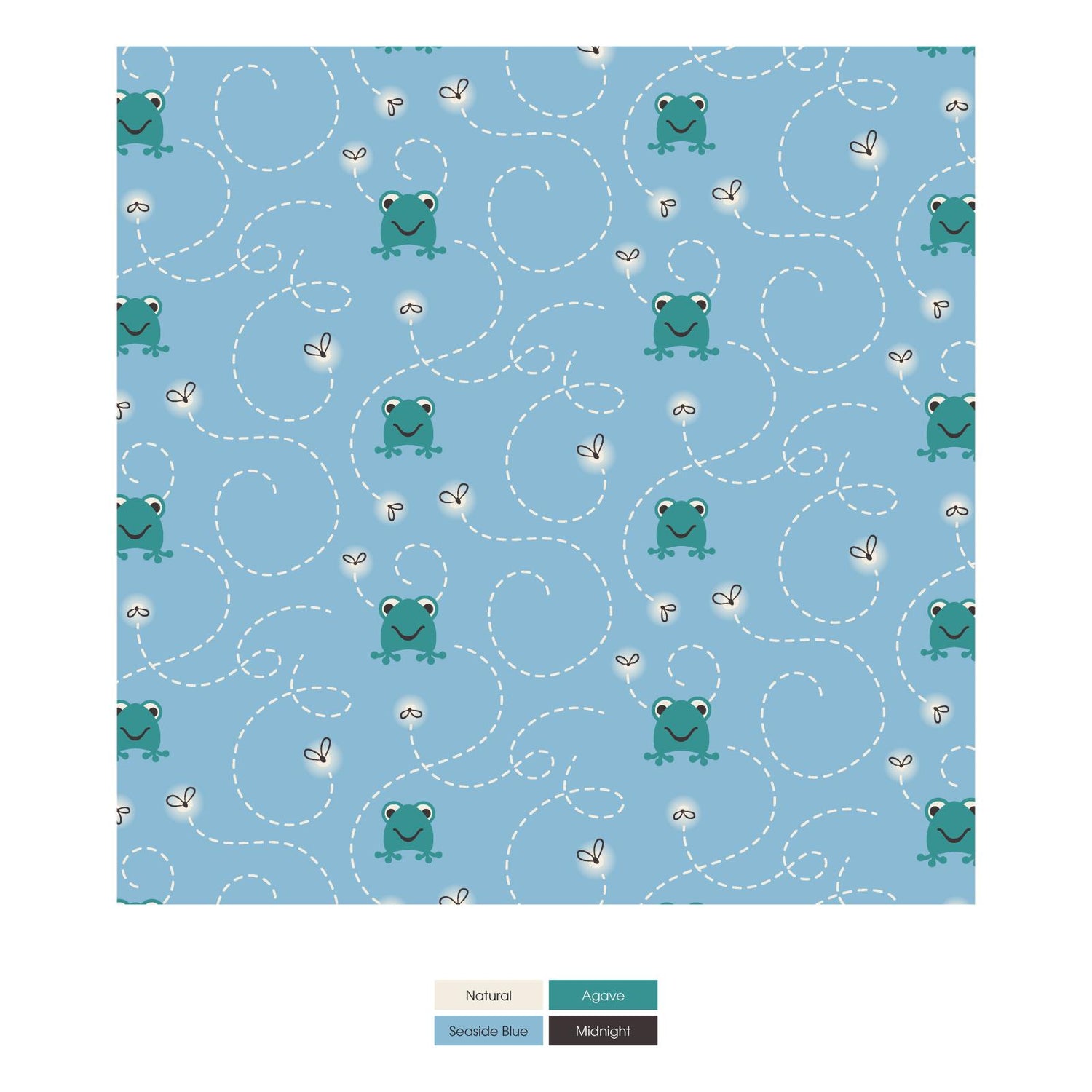 Print Bib Set of 3 in Natural BBQ, Seaside Blue Frogs & Flies & Jade Campfire (360173)