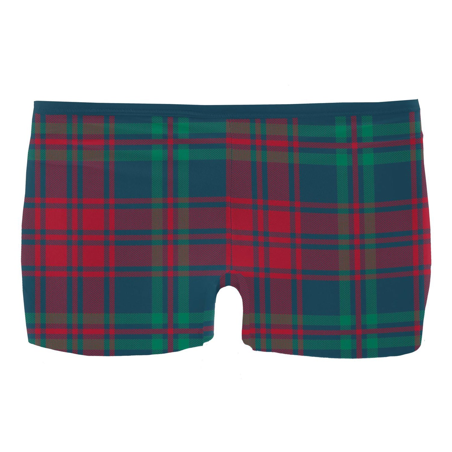 Women's Print Boy Short Underwear in Peacock Plaid