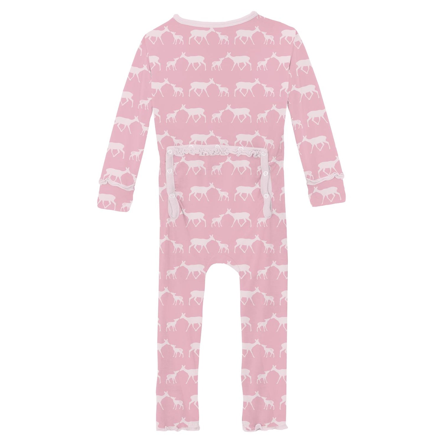 Print Muffin Ruffle Coverall with 2 Way Zipper in Cake Pop Doe & Fawn (320467)