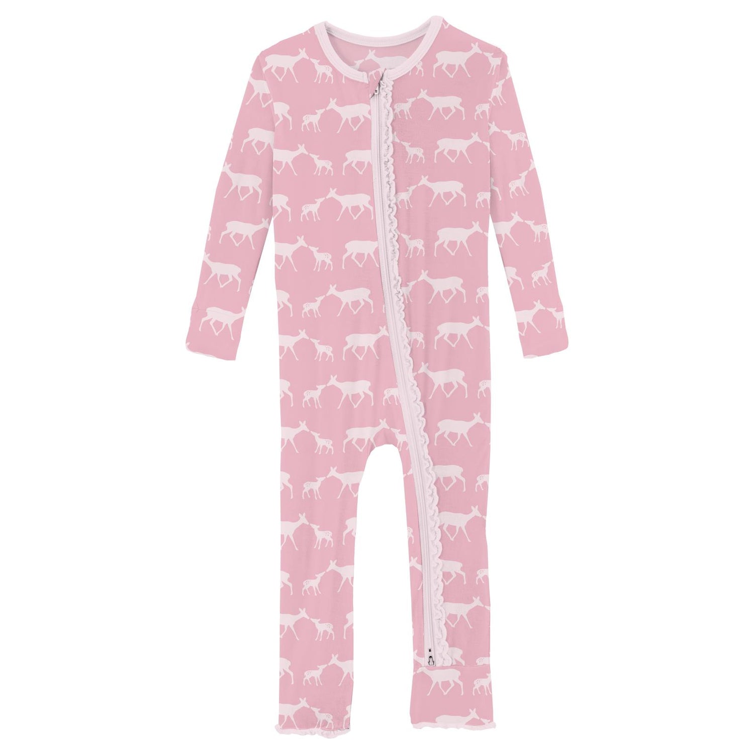 Print Muffin Ruffle Coverall with 2 Way Zipper in Cake Pop Doe & Fawn (320708)