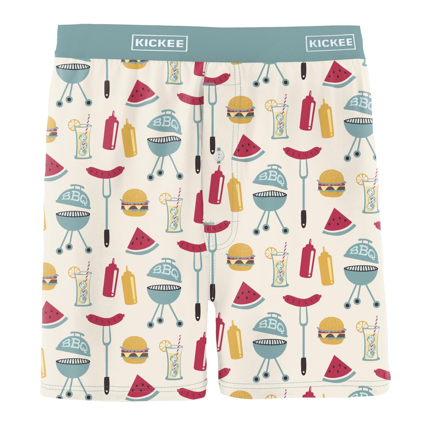 Men's Print Boxer Shorts in Natural BBQ (320833)