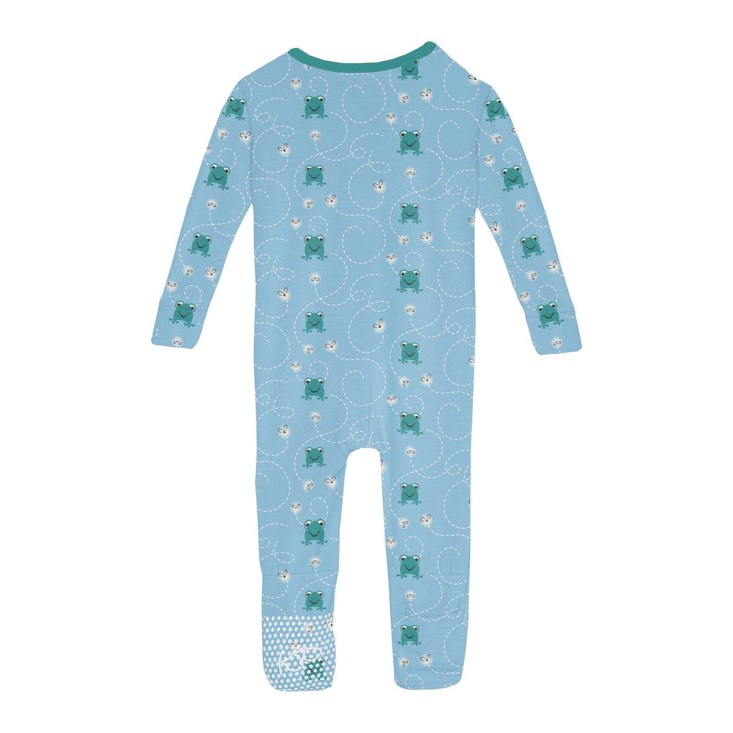 Print Convertible Sleeper with Zipper in Seaside Blue Frogs & Flies (360211)