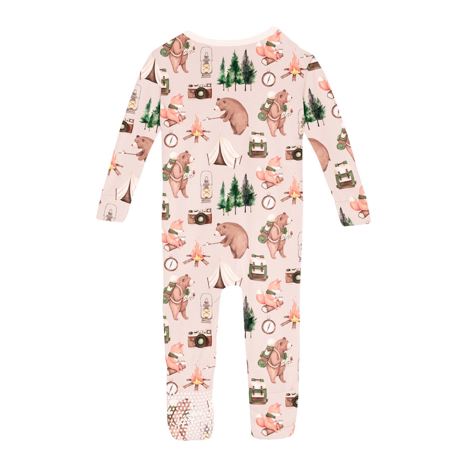Print Convertible Sleeper with Zipper in Latte Camping Animals (360221)