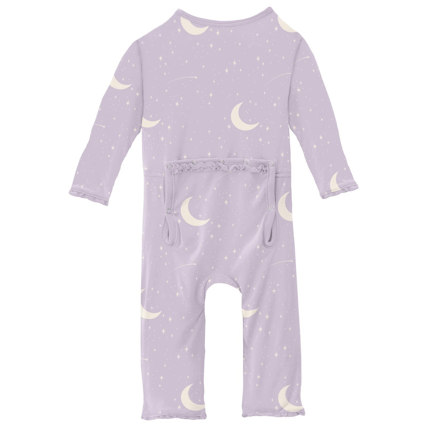 Print Muffin Ruffle Coverall with 2 Way Zipper in Thistle Starry Sky & Moon (320845)