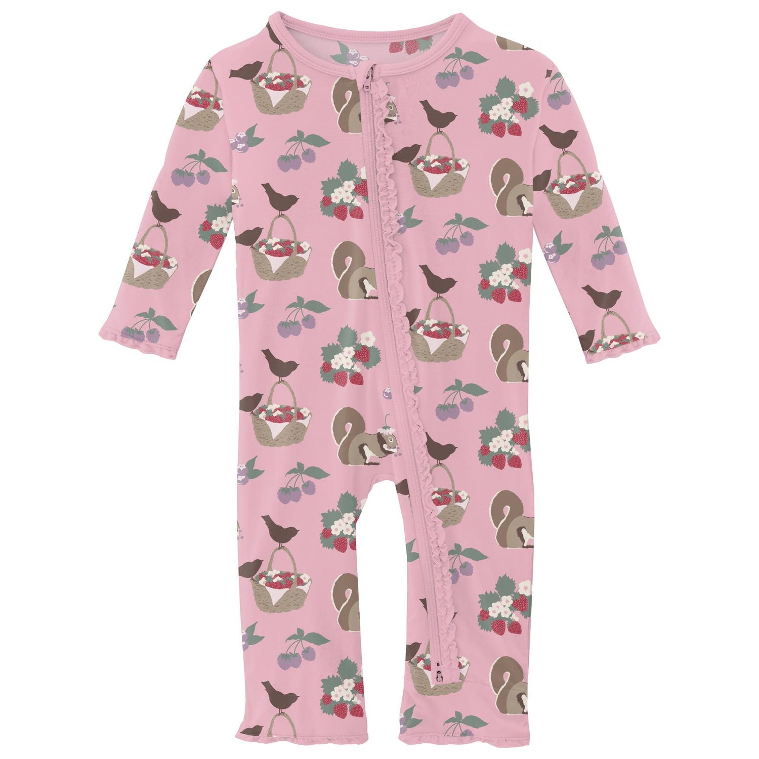 Print Muffin Ruffle Coverall with 2 Way Zipper in Cake Pop Berry Picking (321073)