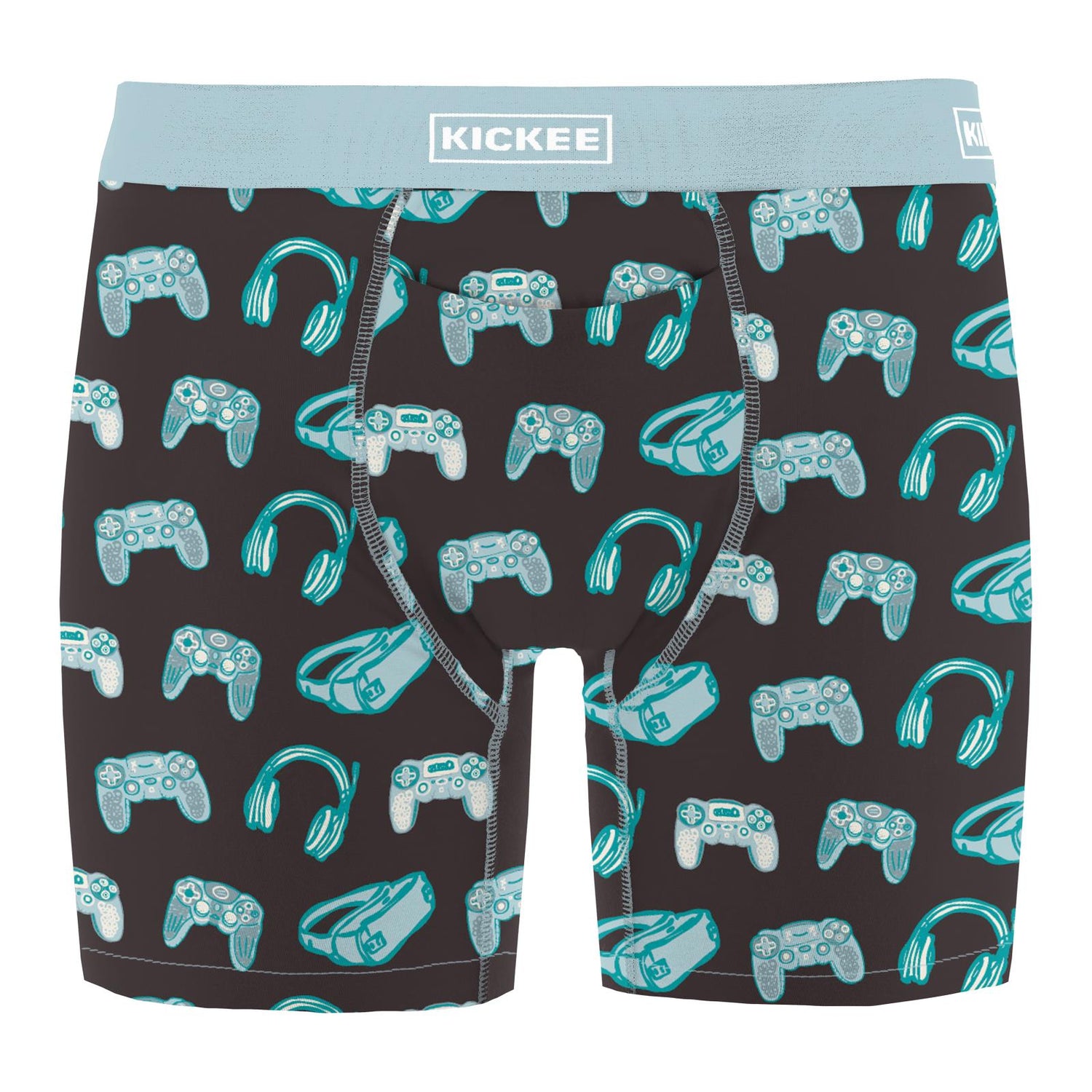 Men's Print Mid-Length Boxer Brief with Top Fly in Midnight Gamer (352436)