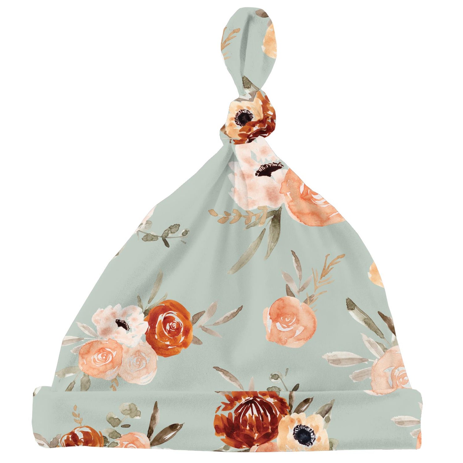 Print Knot Hat in Aloe Fall Floral (332619)