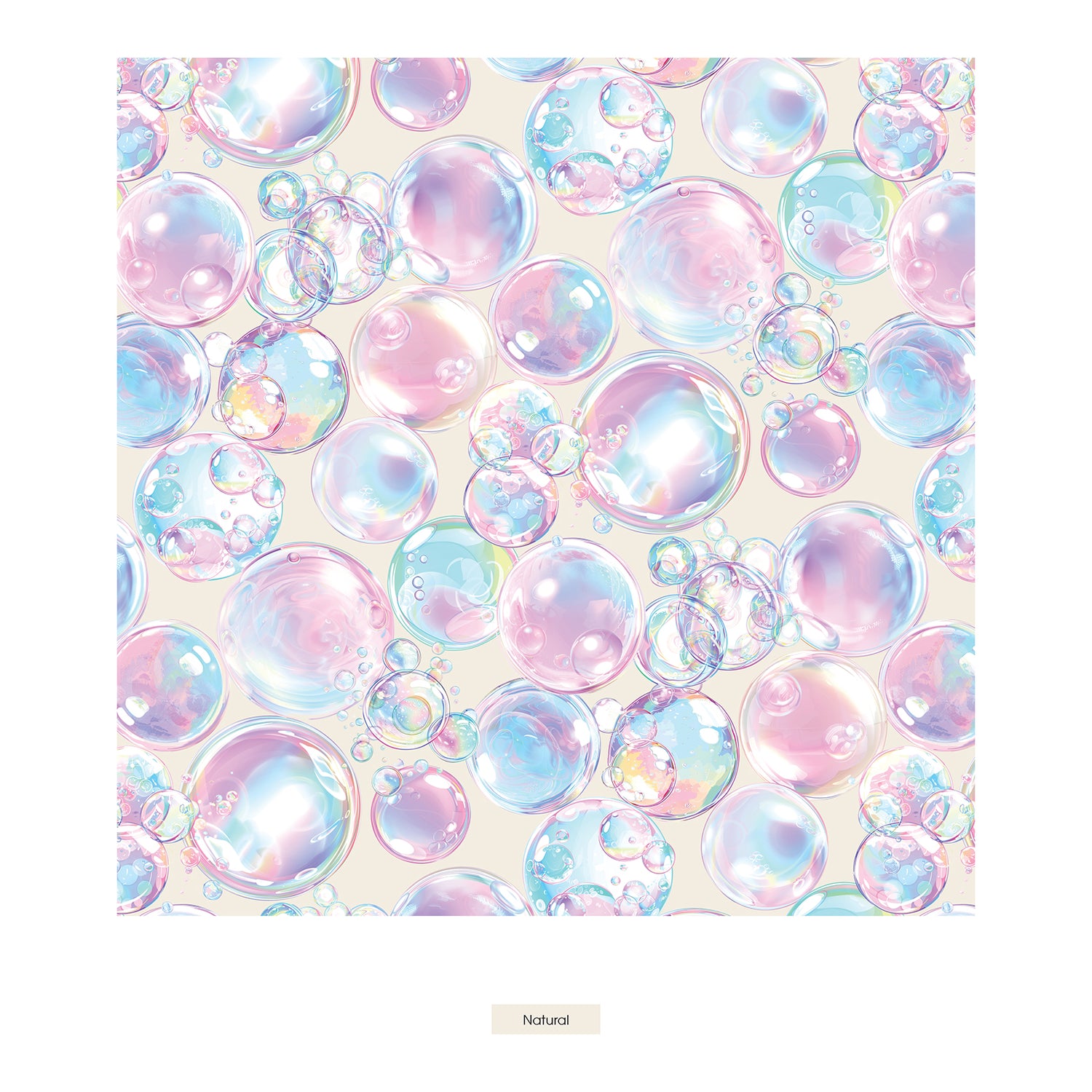 Women's Print Long Sleeve Relaxed V-Neck Tee in Natural Bubbles (355307)