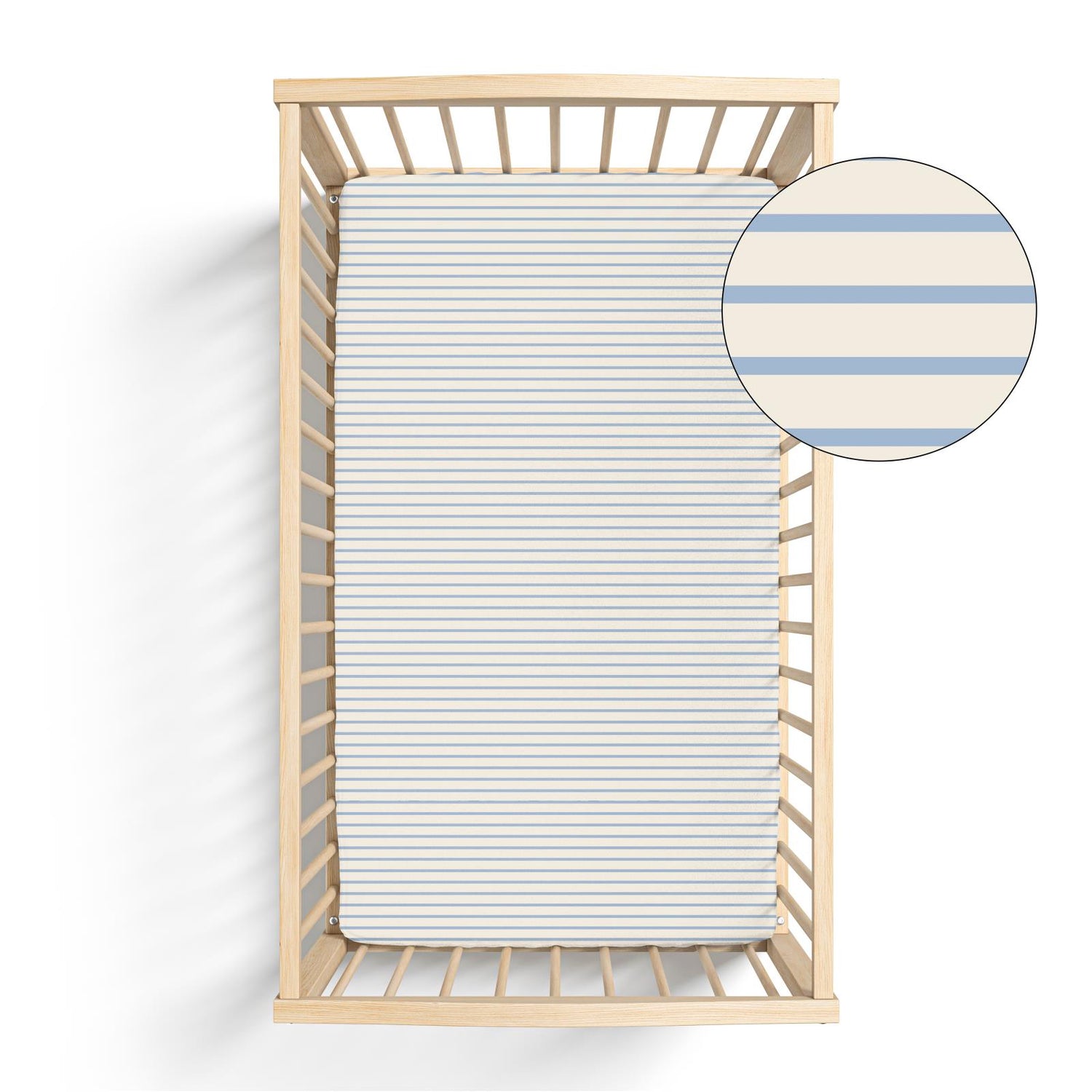Print Grow with me Crib to Twin Fitted Sheet in Pond Sweet Stripe