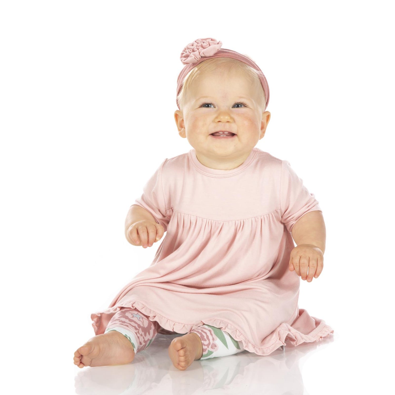 Short Sleeve Swing Dress in Baby Rose (317606)