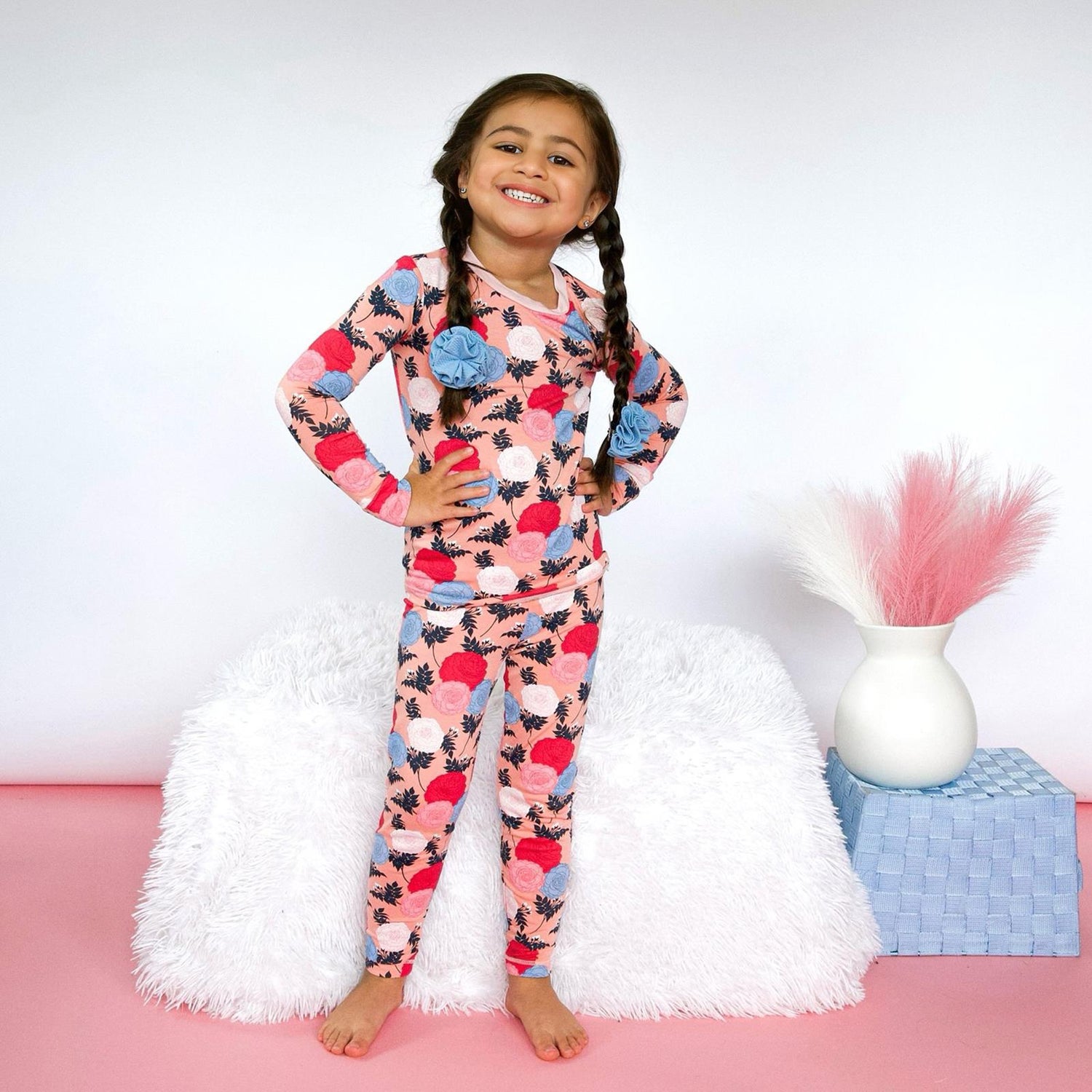 Print Long Sleeve Pajama Set in Blush Enchanted Floral