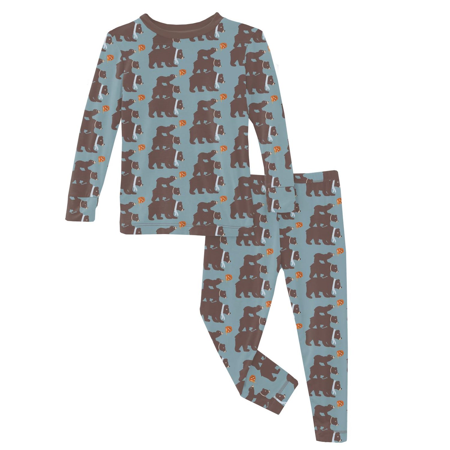 Print Long Sleeve Pajama Set in Stormy Sea Three Naughty Bears