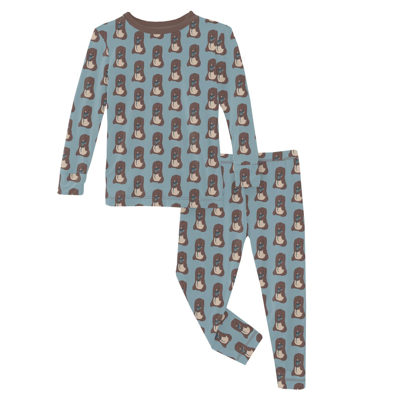 Print Long Sleeve Pajama Set in Stormy Sea Velveteen Rabbit