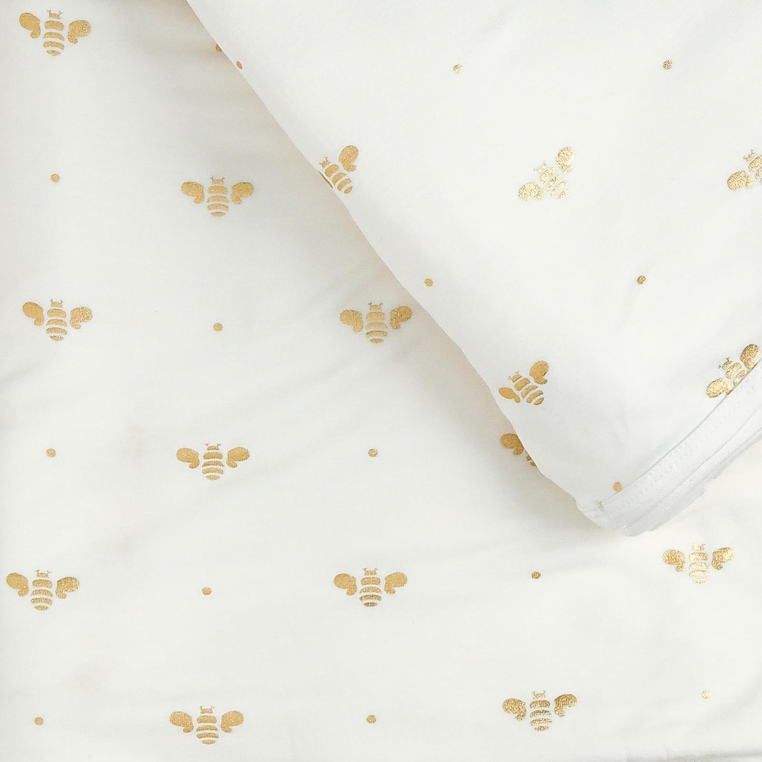 Print Muffin Ruffle Footie with 2 Way Zipper in Gold Bees (359510)
