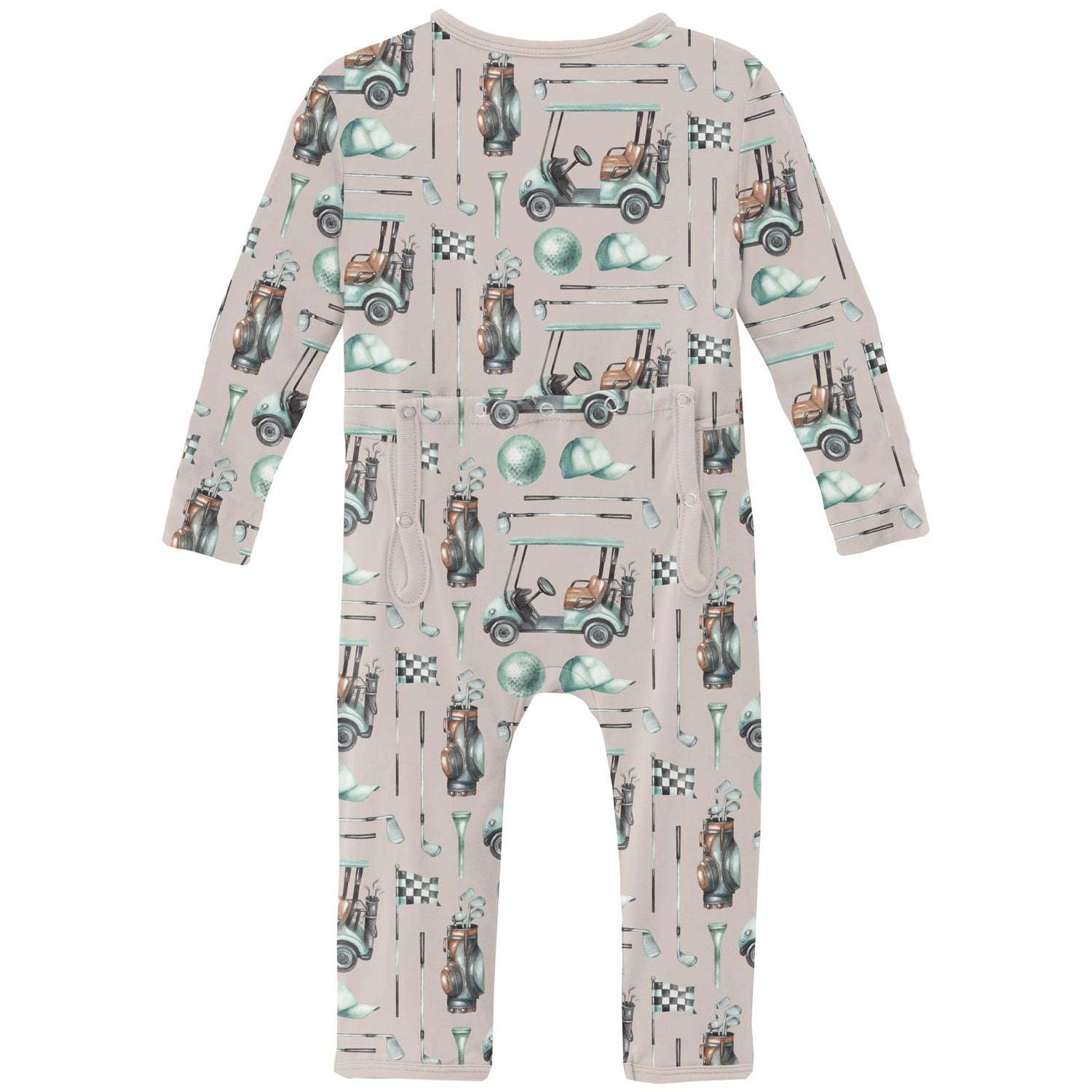 Print Coverall with 2 Way Zipper in Latte Golf (338948)