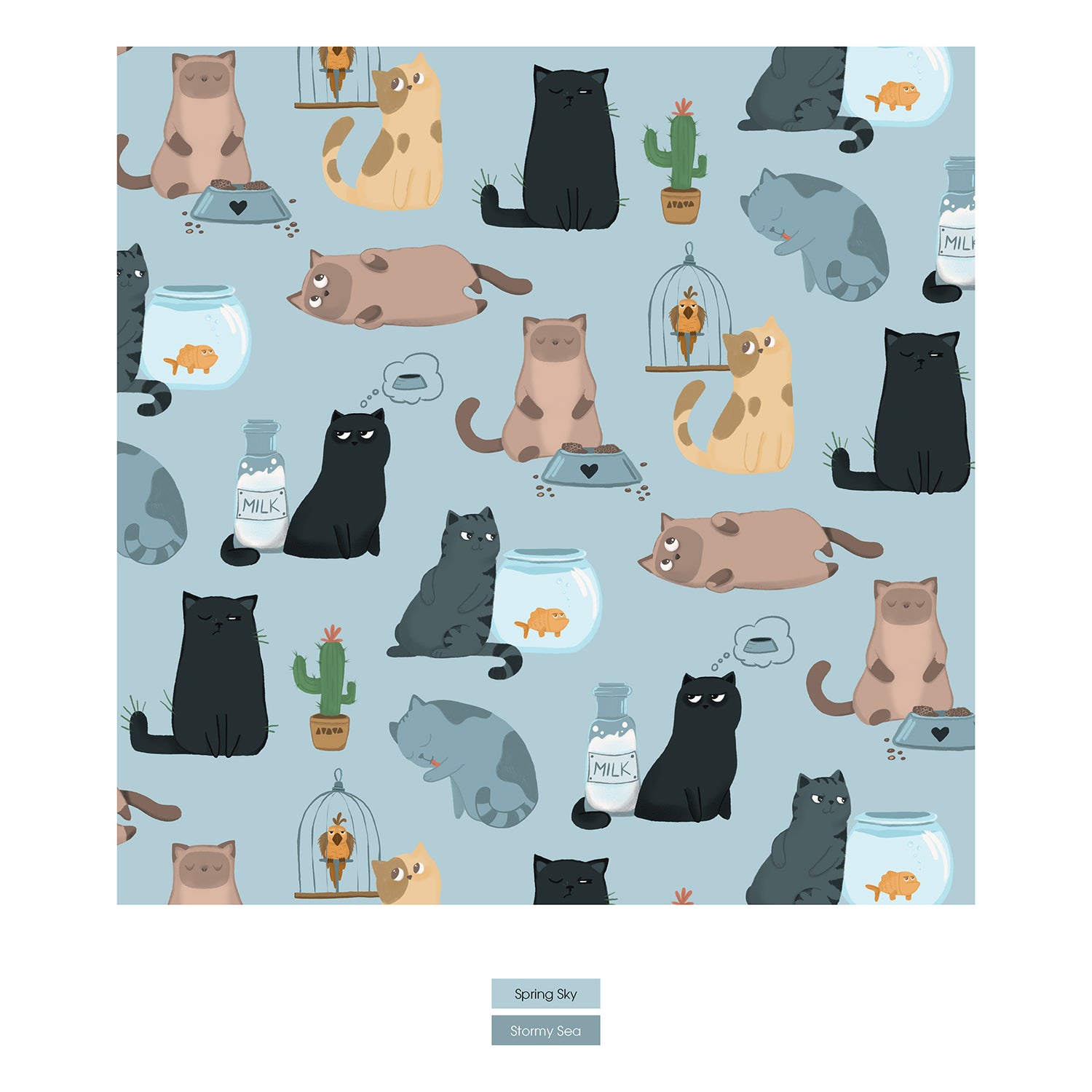 Print Toddler Blanket in Spring Sky House Cats (355323)
