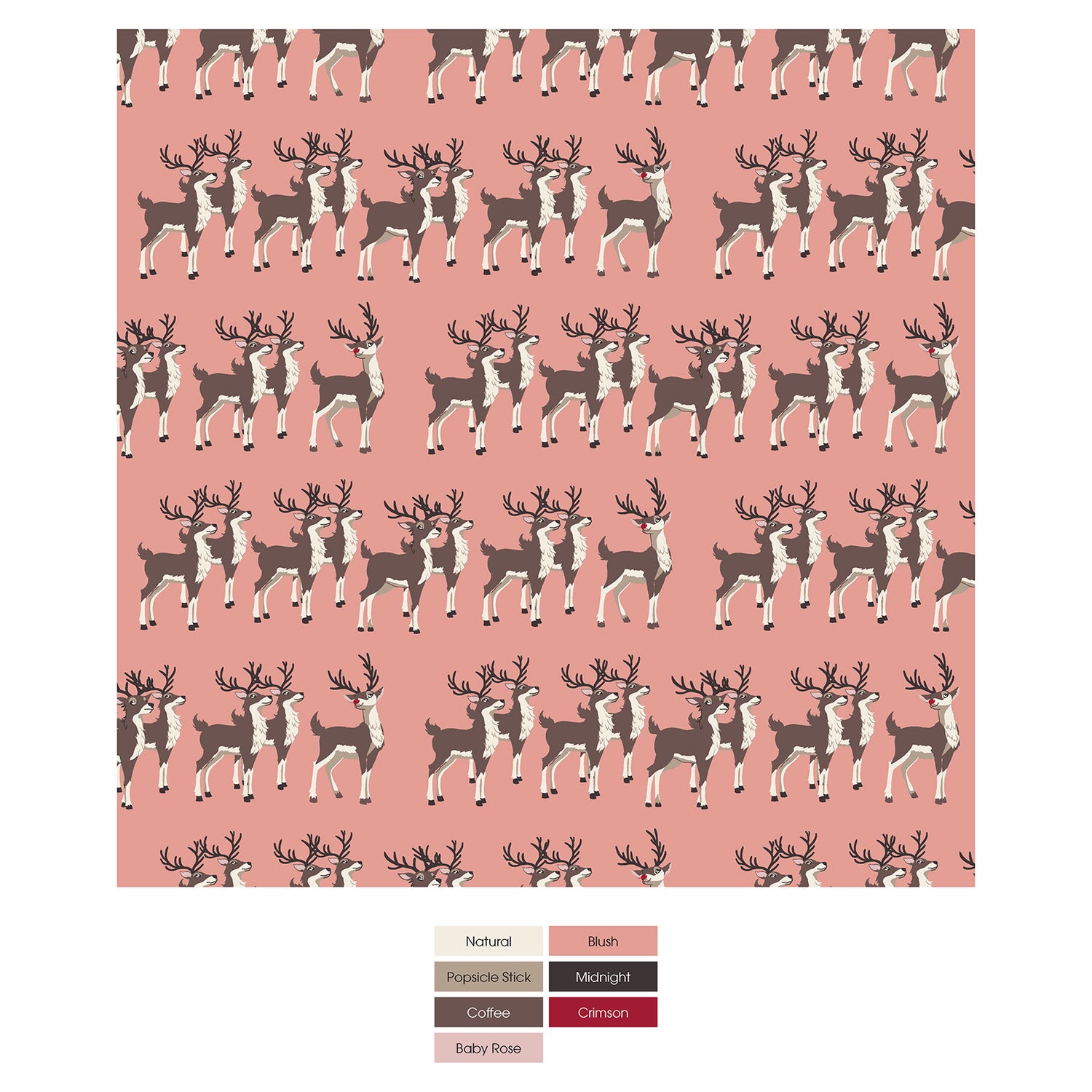 Print Dog Bandana in Blush Rudolph