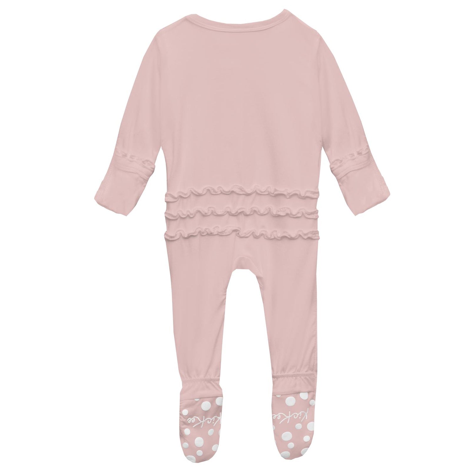 Muffin Ruffle Footie with 2 Way Zipper in Baby Rose (361972)