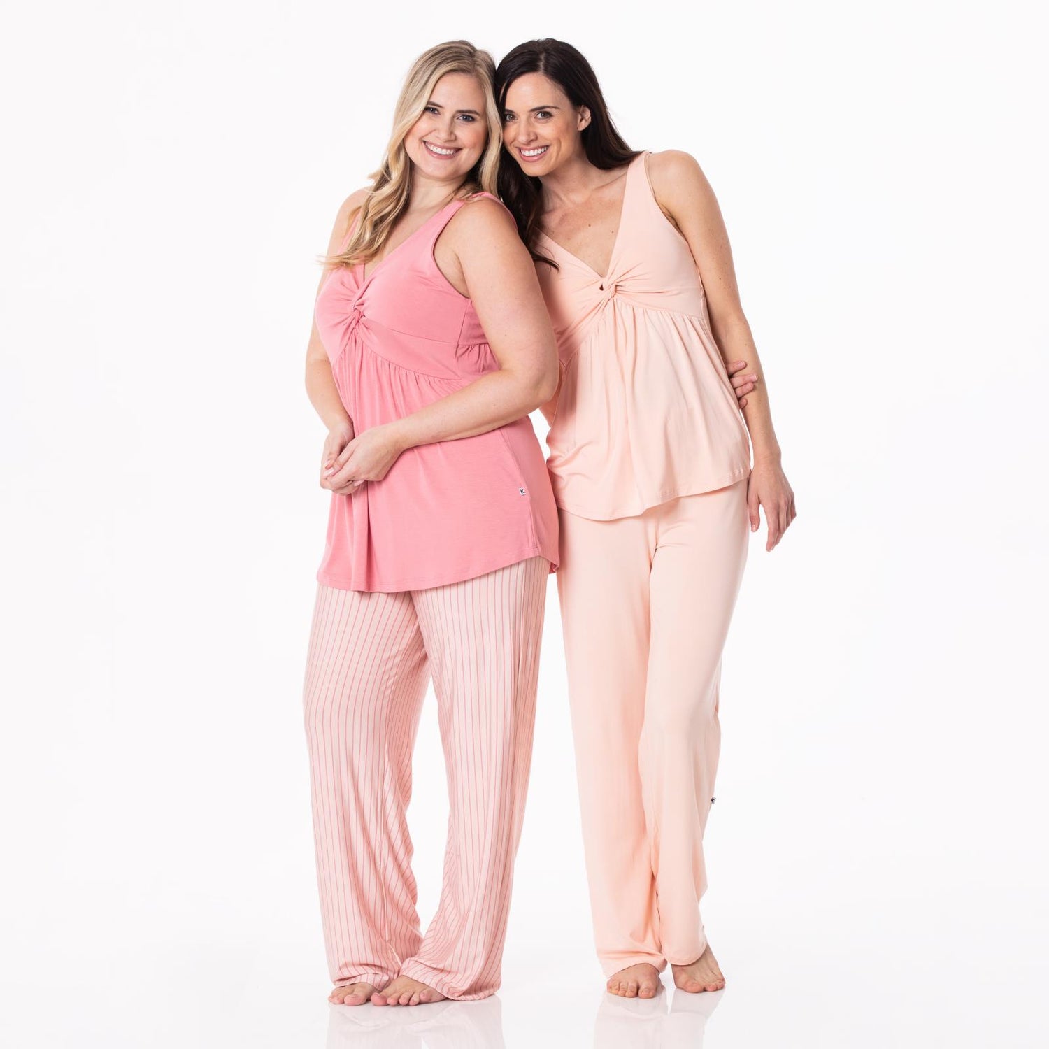 Women's Twist Tank and Pajama Pants Set in Peach Blossom