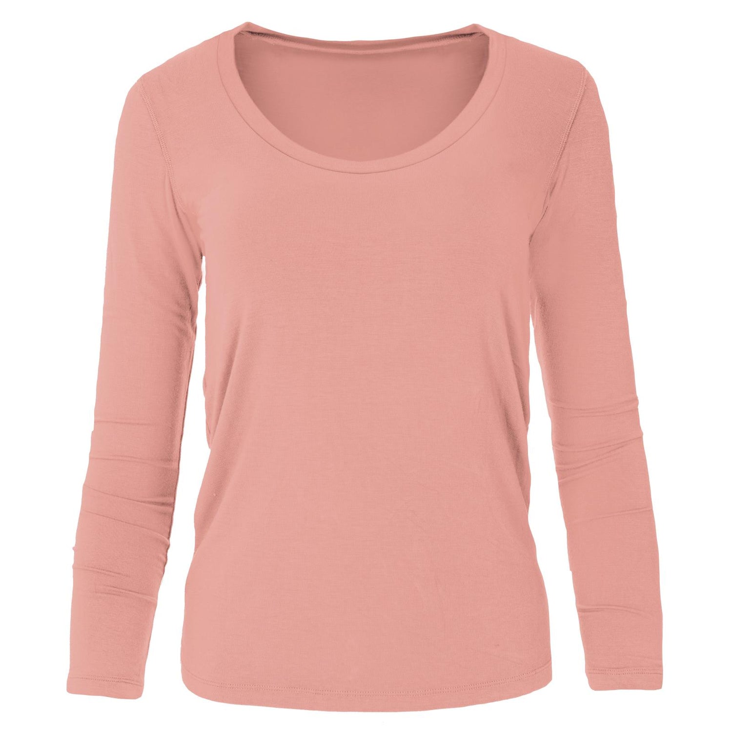 Women's Long Sleeve Scoop Neck Tee in Blush