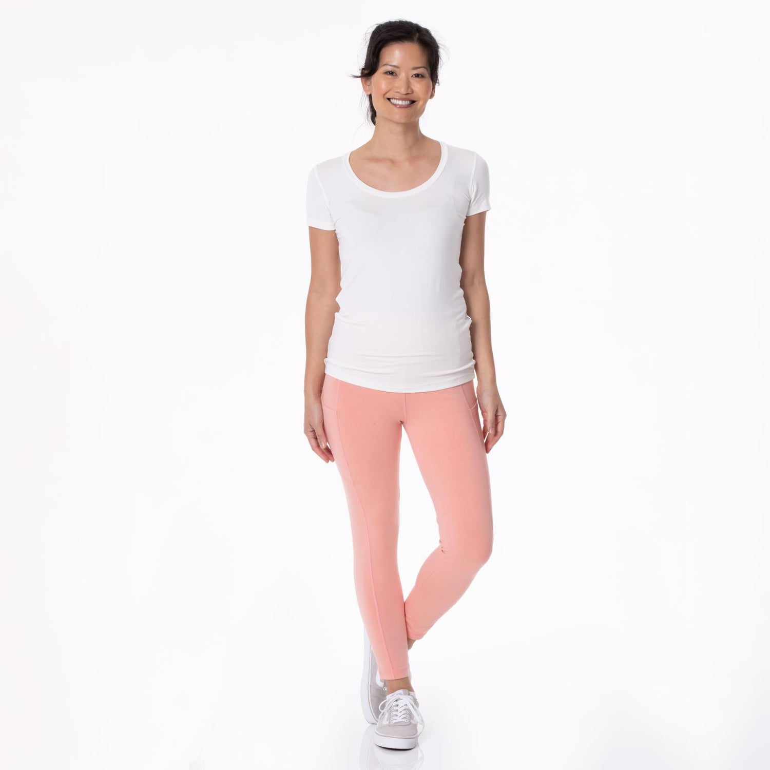 Women's Luxe Stretch 7/8 Leggings with Pockets in Blush