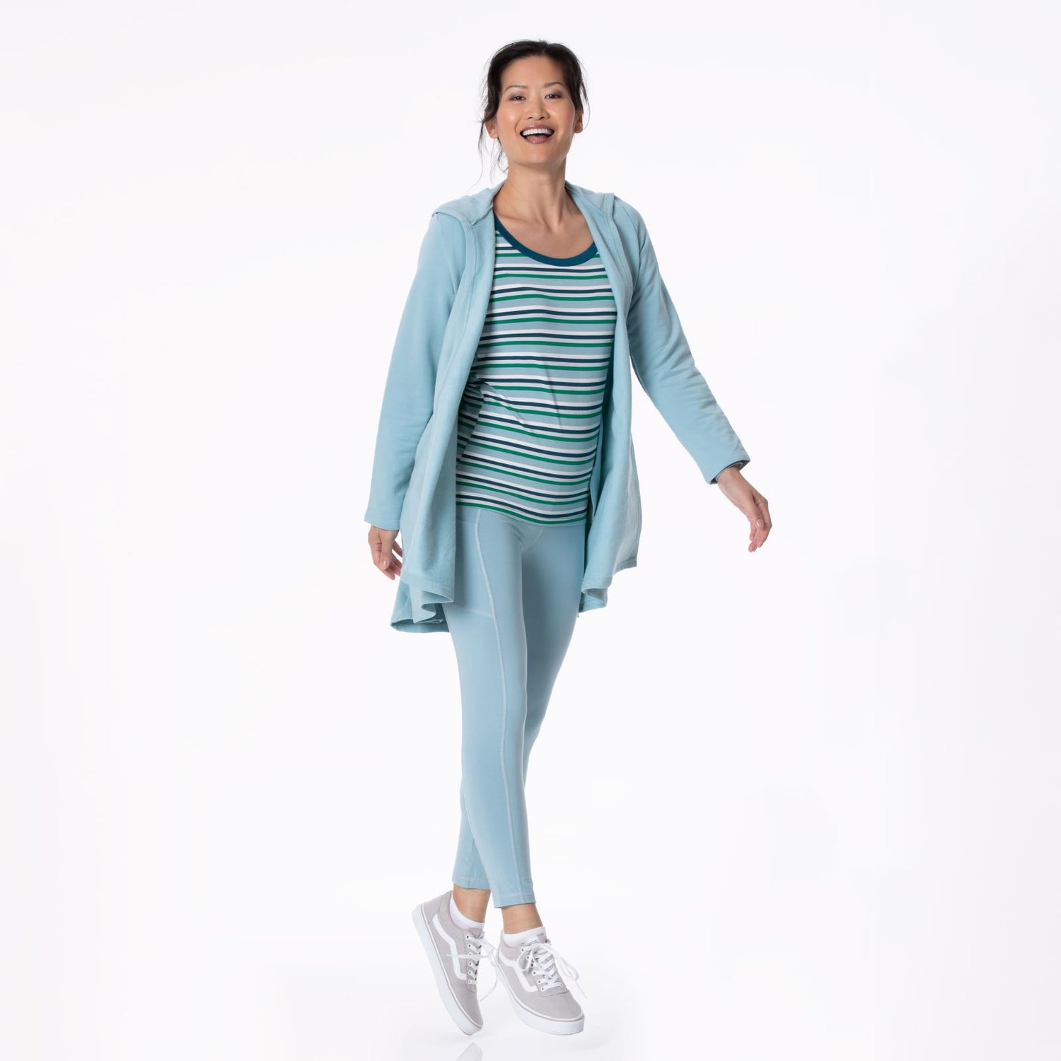 Women's Luxe Stretch 7/8 Leggings with Pockets in Stormy Sea