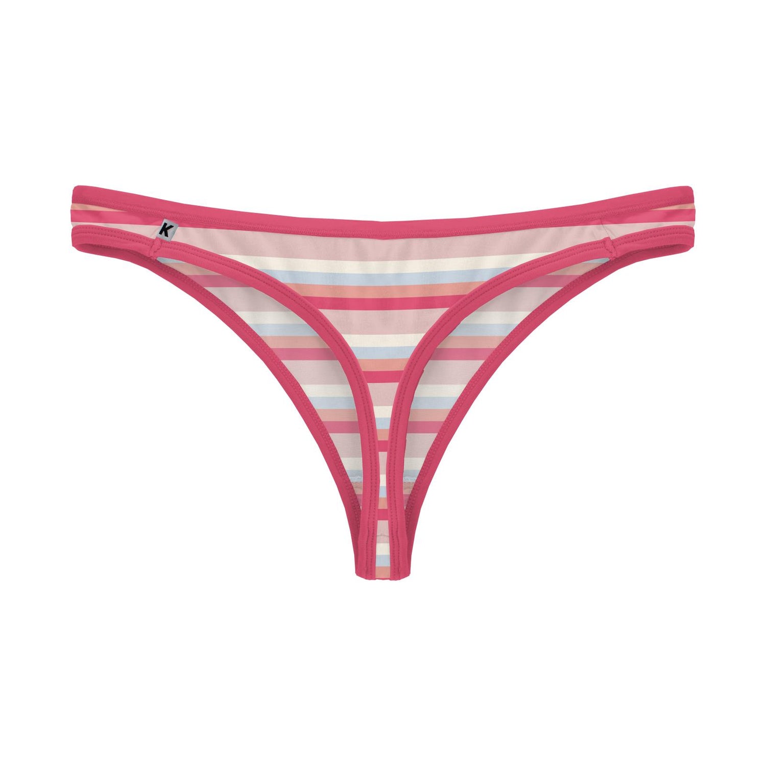 Women's Print Classic Thong in Baby Rose Stripe